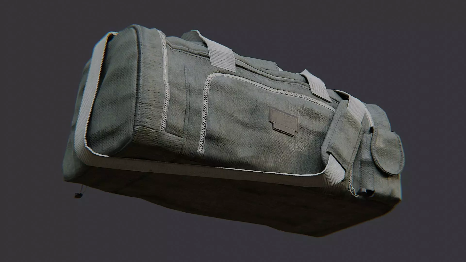 olive military duffle bag small with straps Low-poly 3D model_5