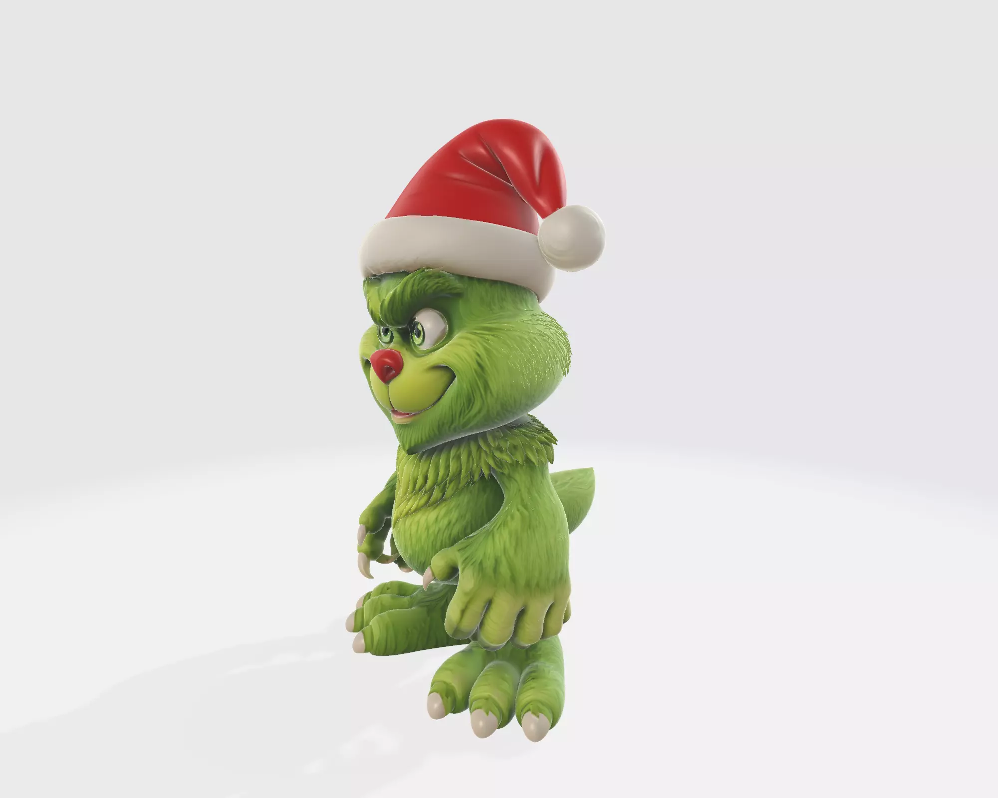 Grinch Christmas Figurine Festive Green Monster Holiday Decor 3D print model_5