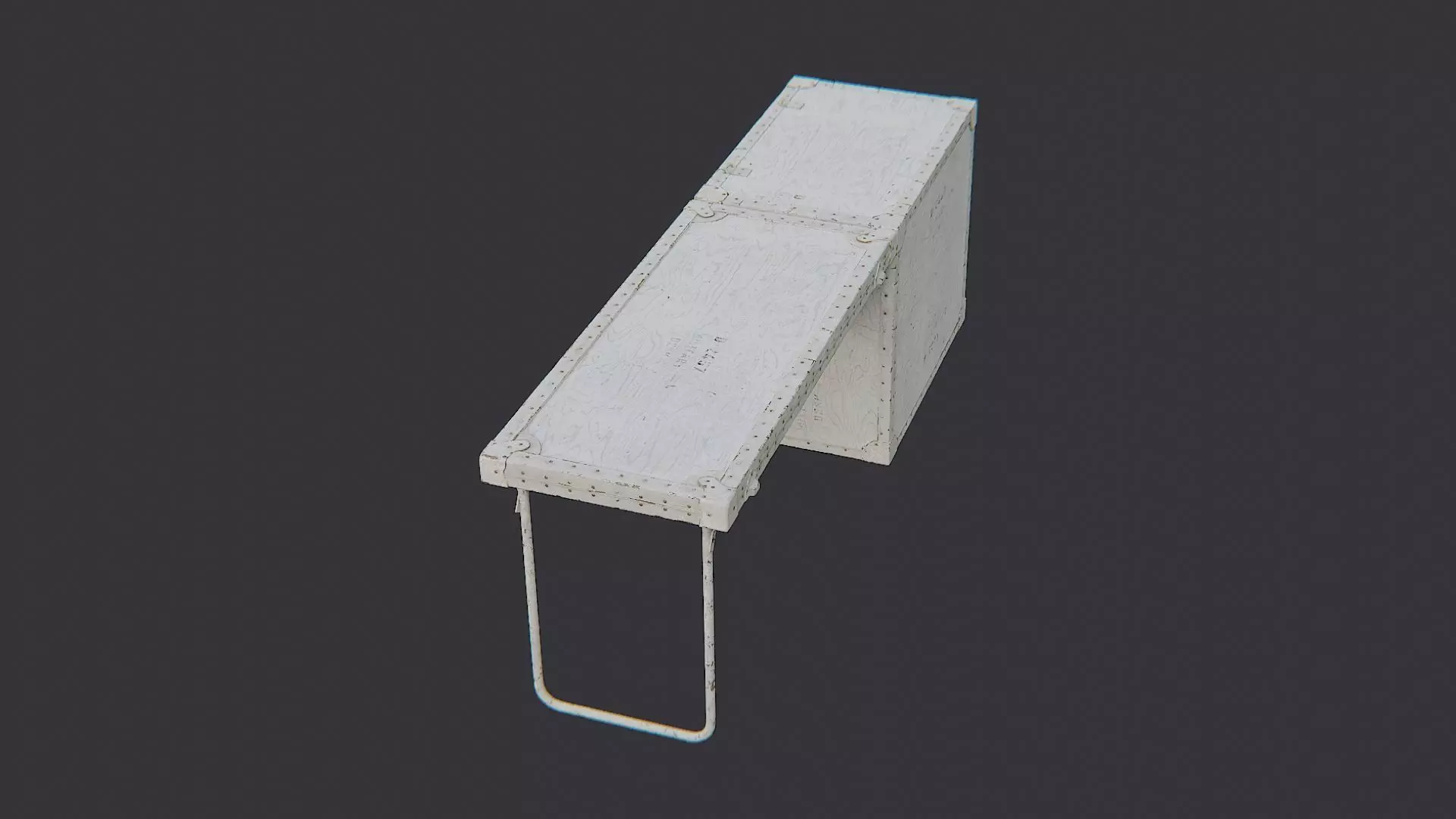 Foldout Desk with Metal Drawers Low-poly 3D model_3