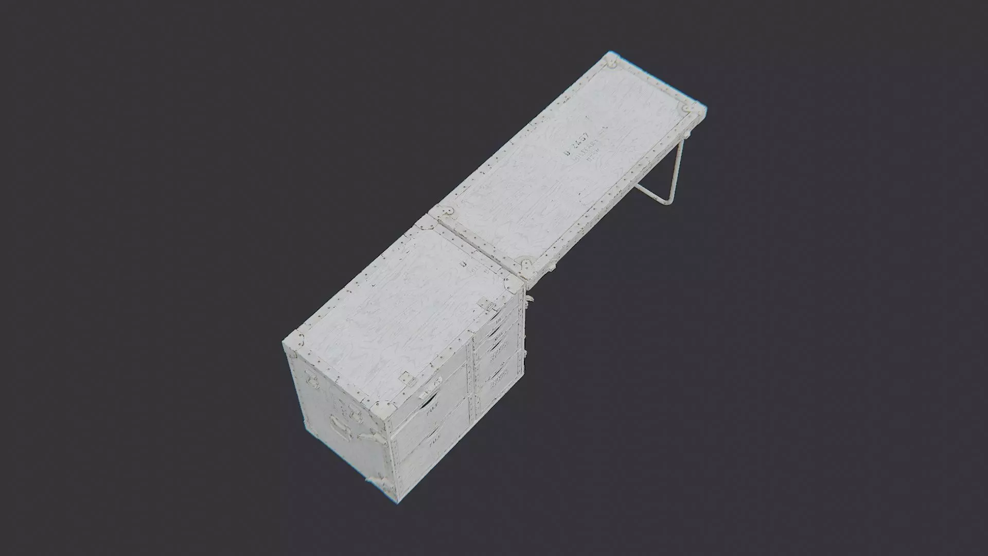 Foldout Desk with Metal Drawers Low-poly 3D model_4