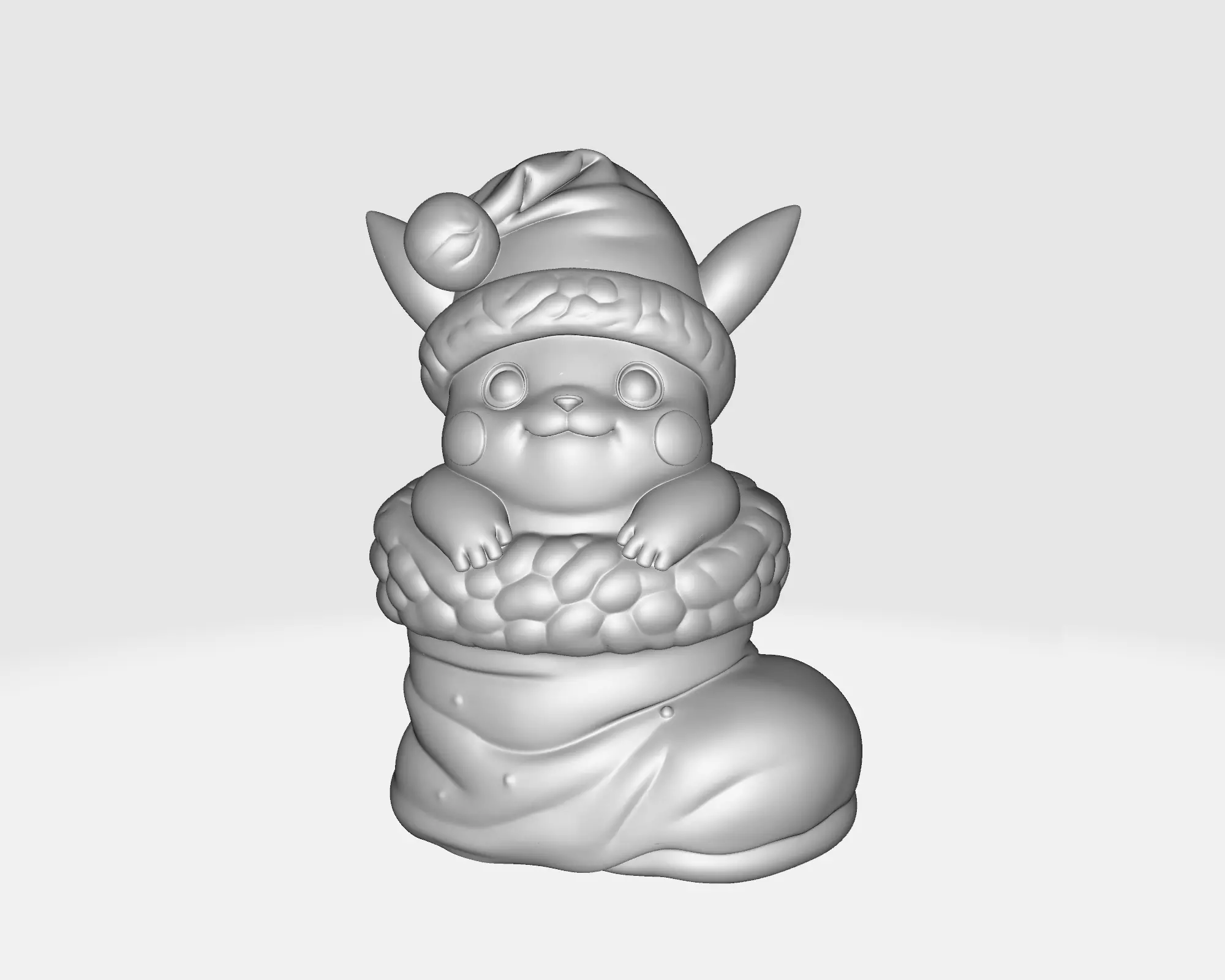 Adorable Pikachu in Christmas Stocking Santa Pikachu 3D print model_1
