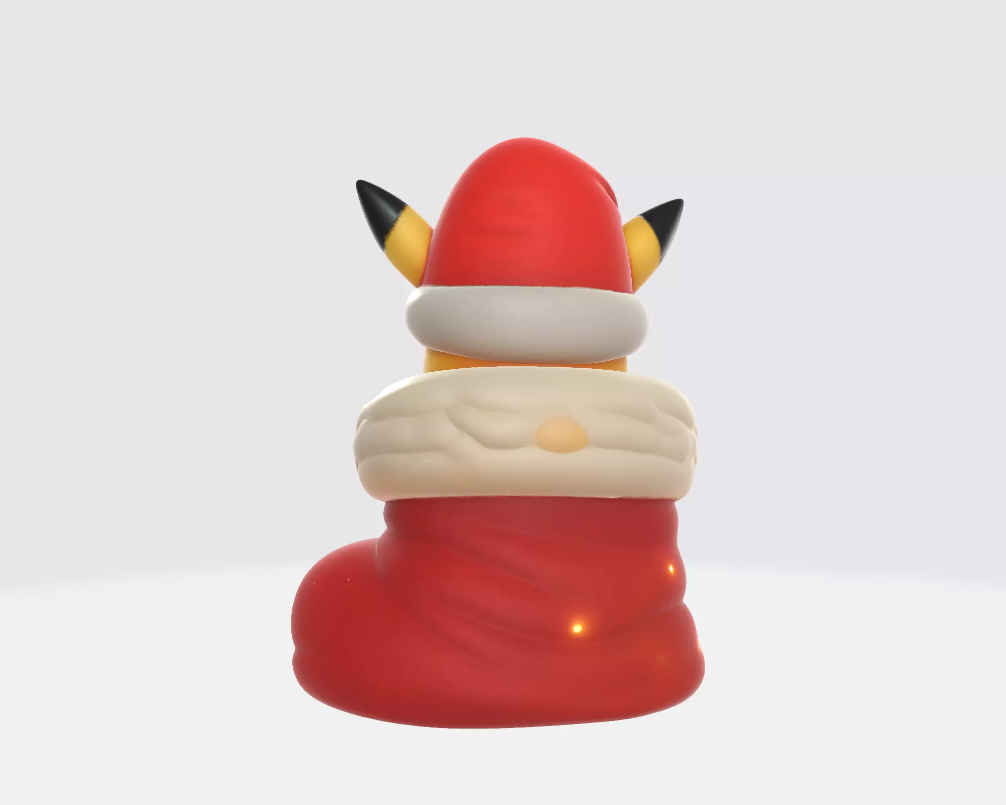 Adorable Pikachu in Christmas Stocking Santa Pikachu 3D print model_7
