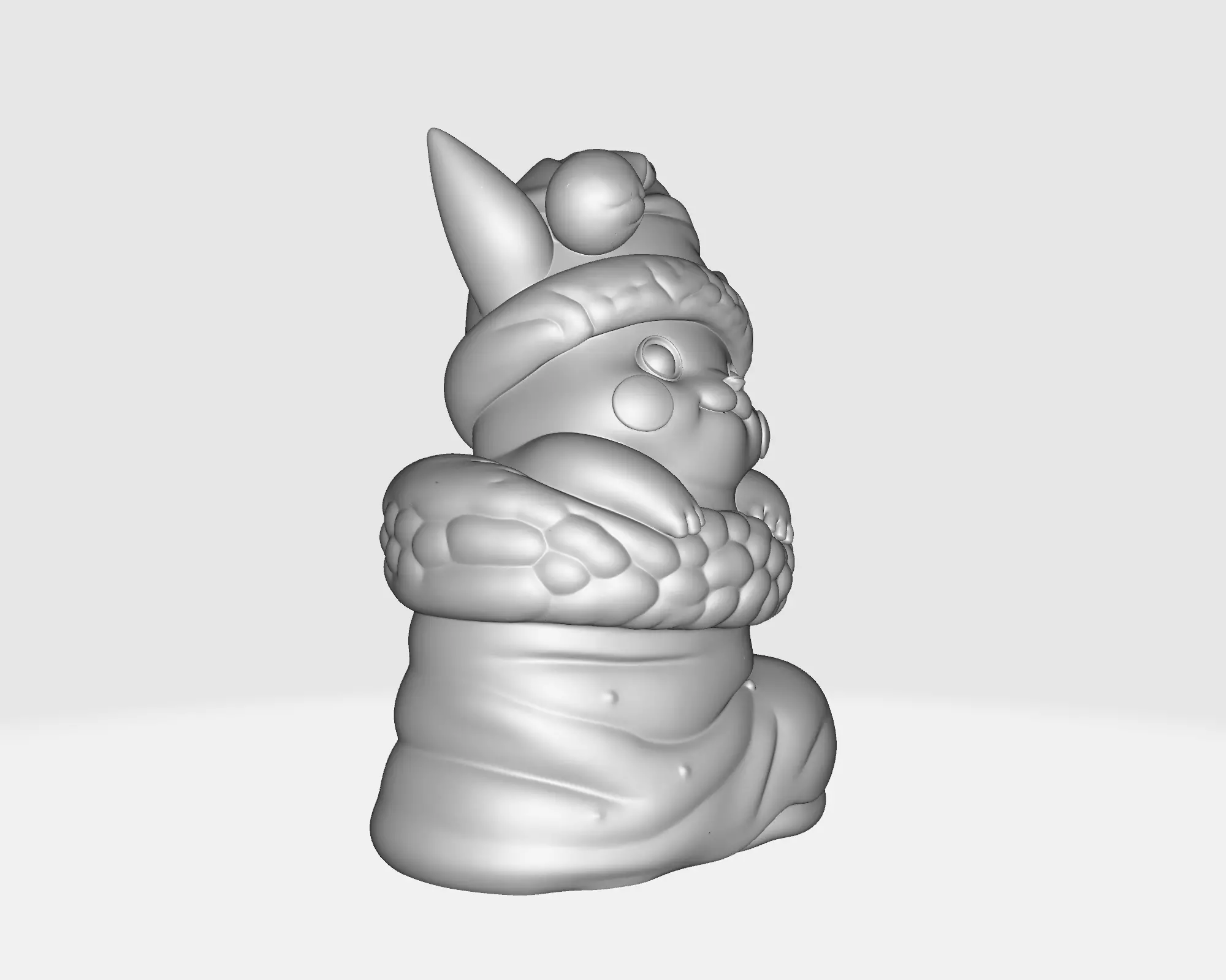 Adorable Pikachu in Christmas Stocking Santa Pikachu 3D print model_2