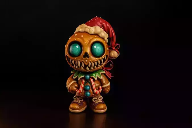 Gingerbread Skeleton Christmas Figurine Creepy Gingerbread Man