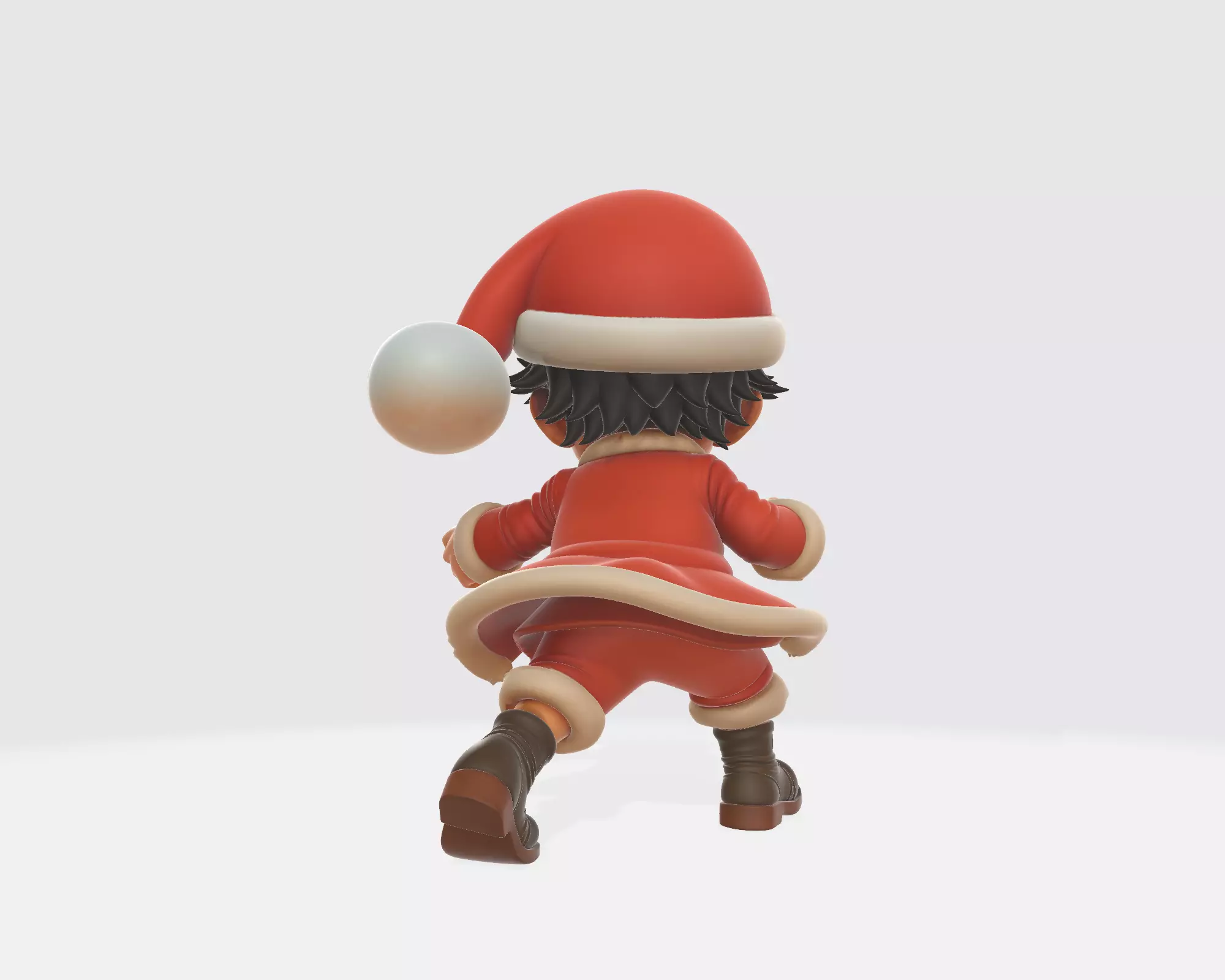 Luffy Christmas Festive Anime Pirate Figurine Santa Outfit 3D print model_7