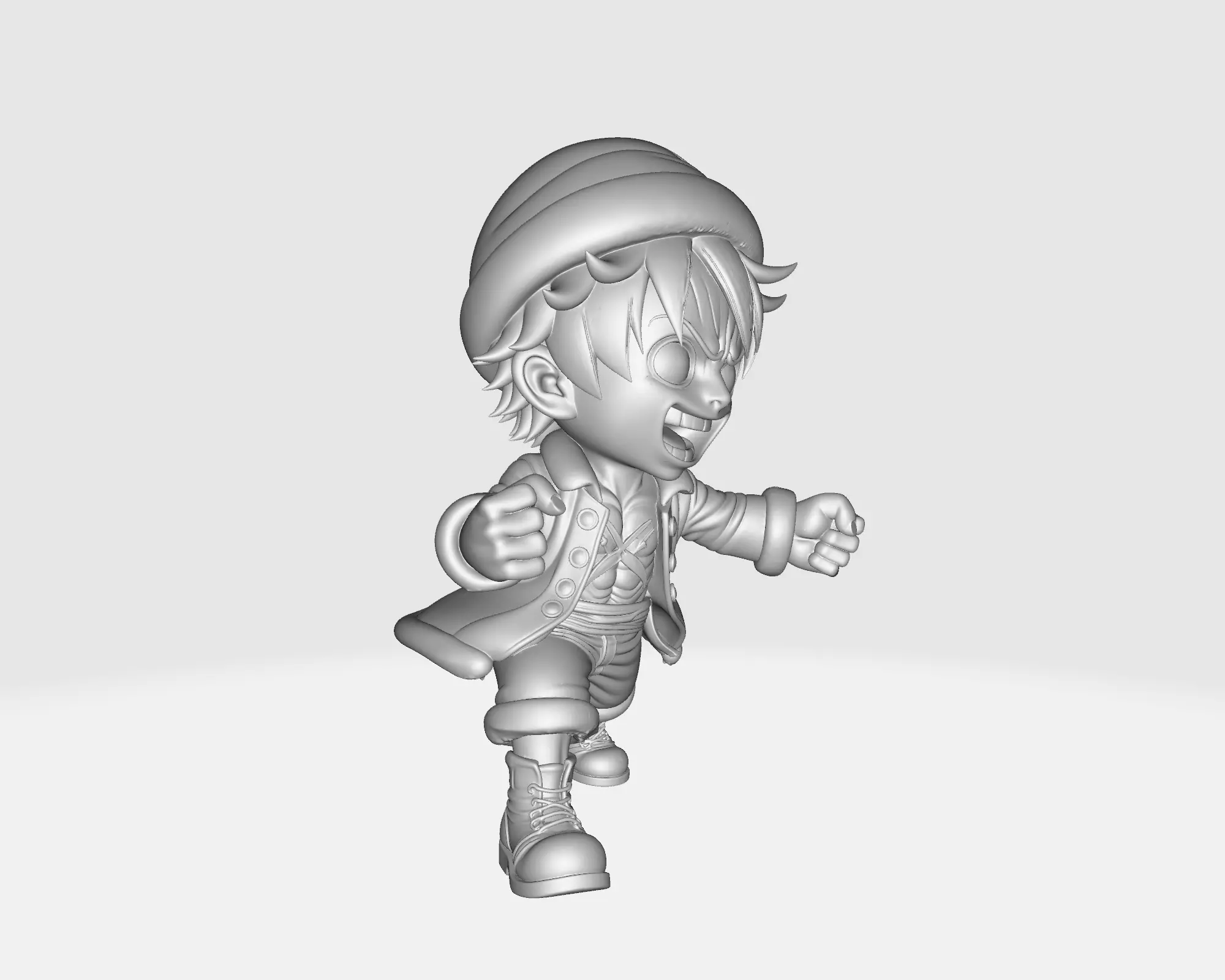 Luffy Christmas Festive Anime Pirate Figurine Santa Outfit 3D print model_4