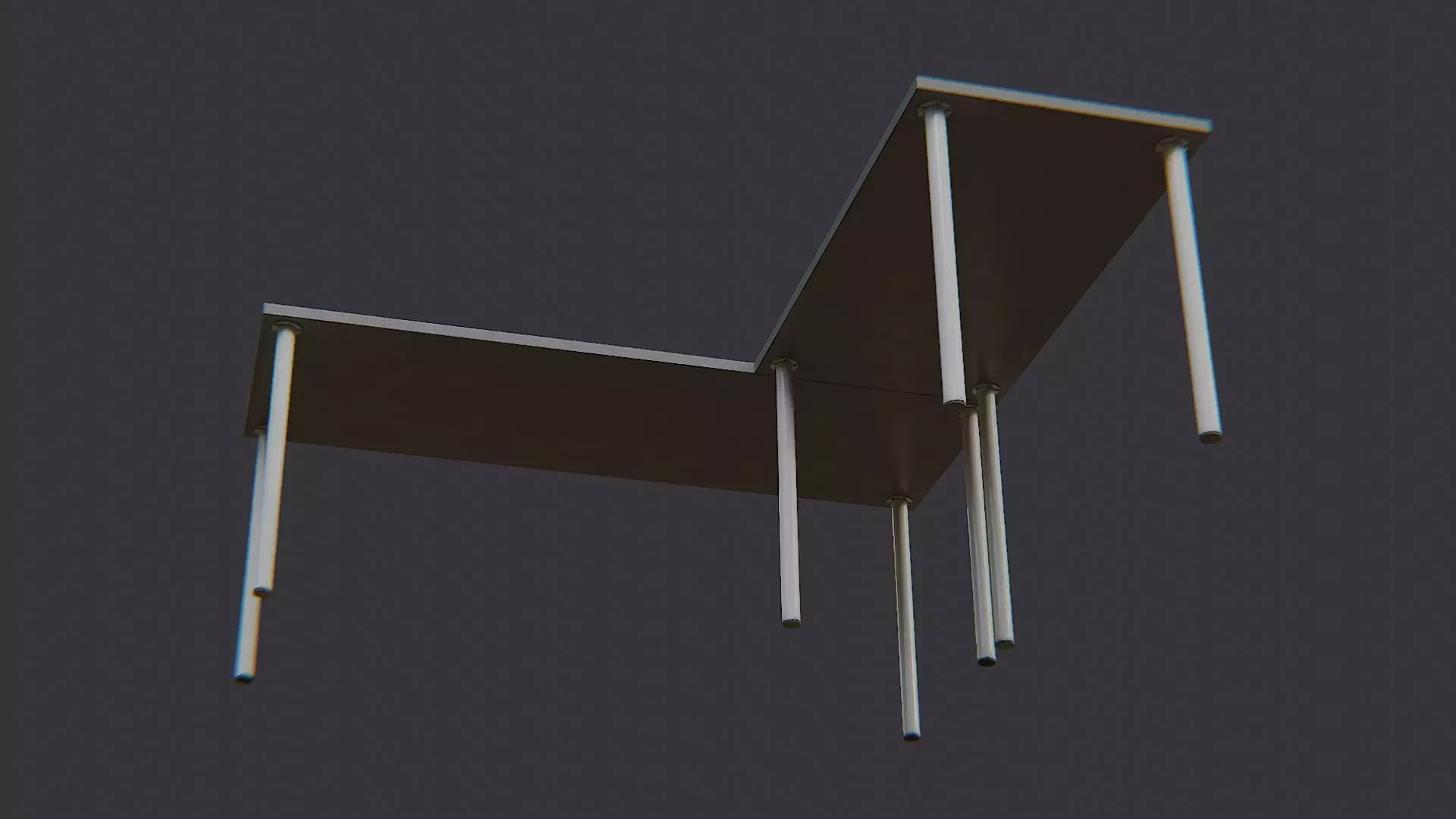 L Shaped Office Desk Low-poly 3D model_5