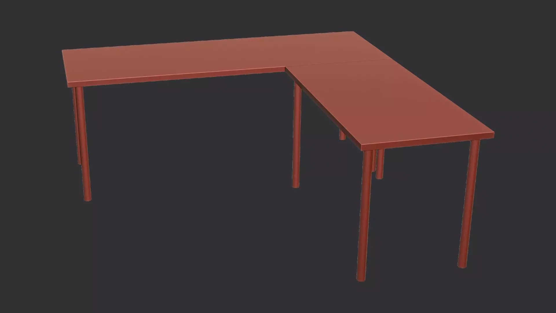 L Shaped Office Desk Low-poly 3D model_6