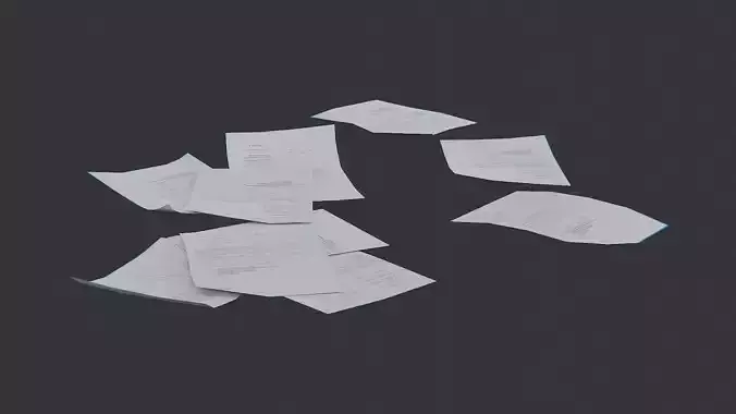 Office Paper Pile for Desk Scenes