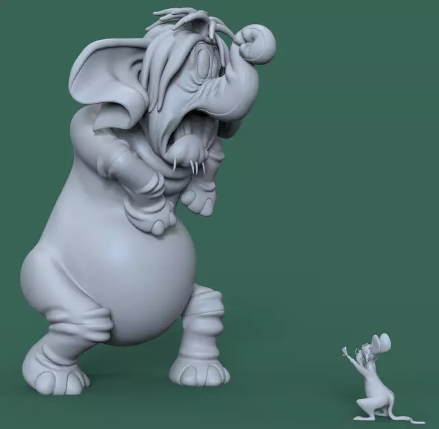 MERLIN AND MIM FROM THE SWORD IN THE STONE-PARTS ADN COMPLETE 3D print model_25