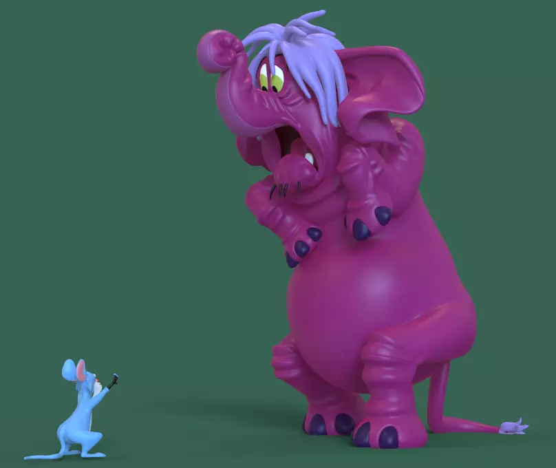 MERLIN AND MIM FROM THE SWORD IN THE STONE-PARTS ADN COMPLETE 3D print model_0