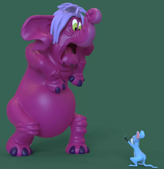 MERLIN AND MIM FROM THE SWORD IN THE STONE-PARTS ADN COMPLETE 3D print model_5