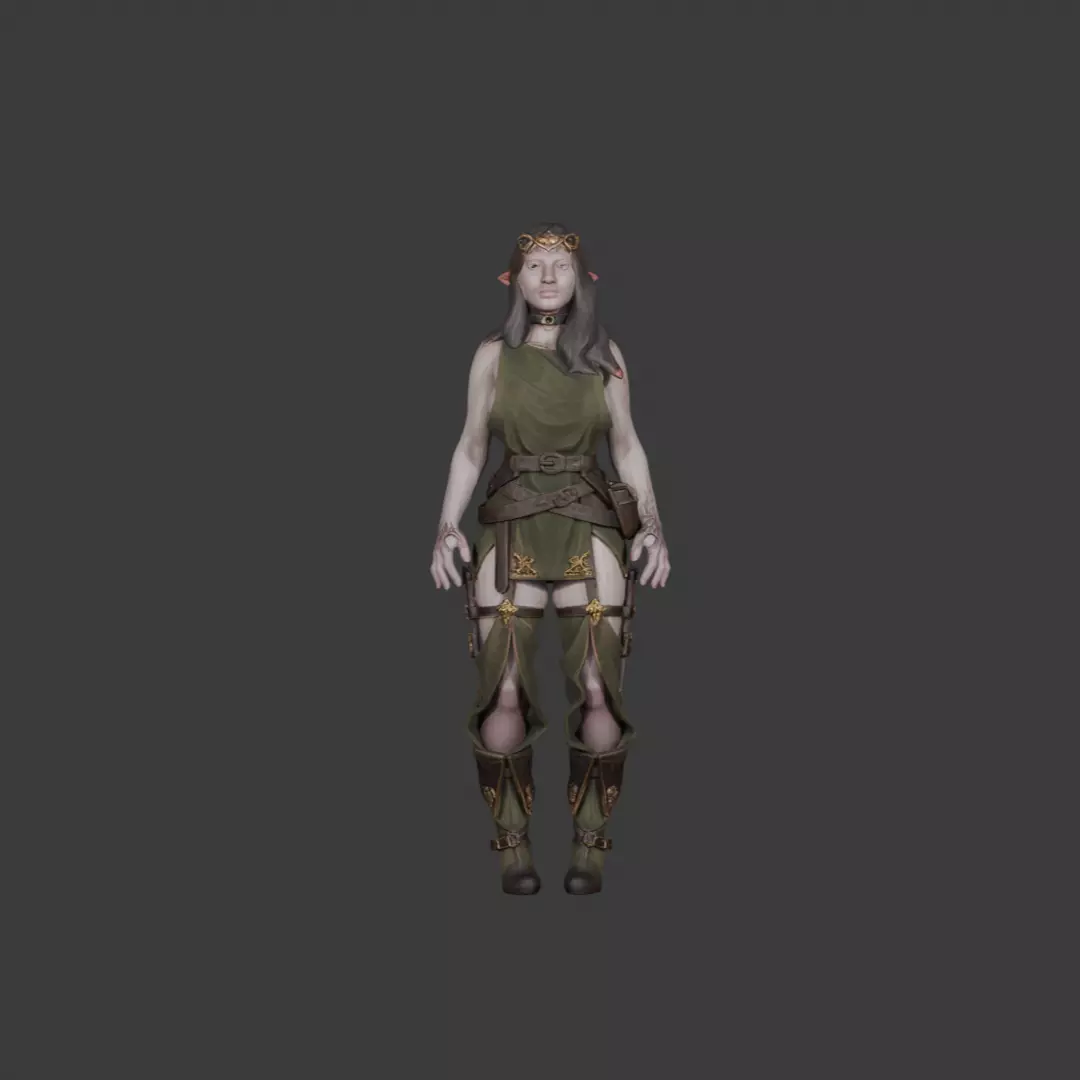Elf Woman Fantasy 3D Character Model  3D model_2