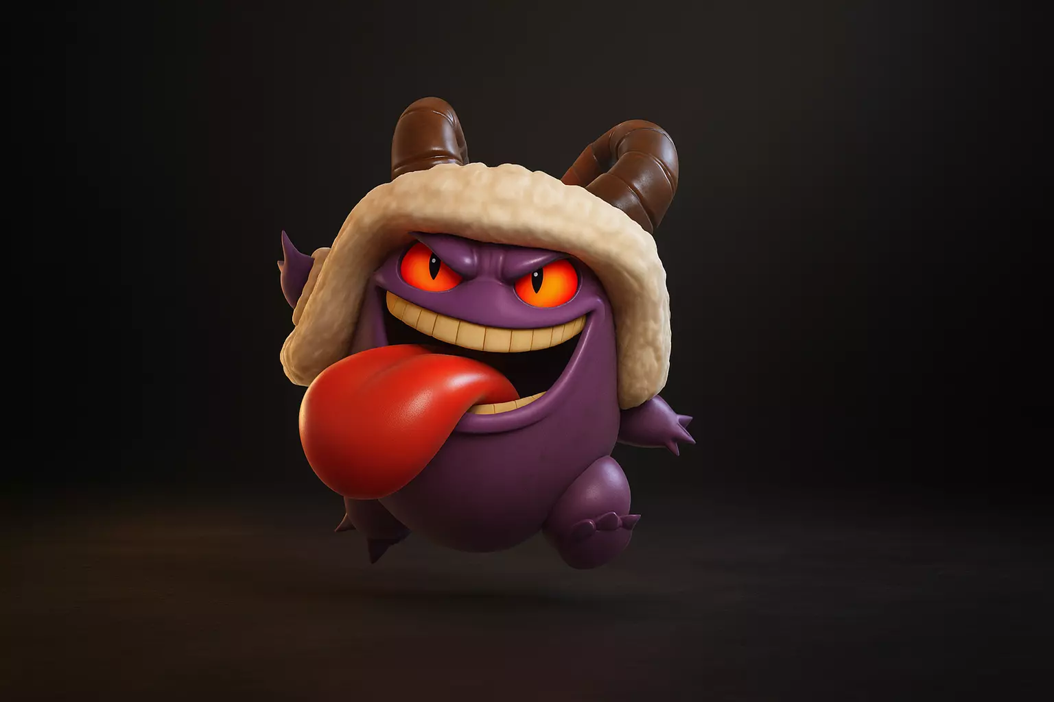 Christmas Gengar Demon Monster Festive Holiday Ghost Creature  3D print model_0