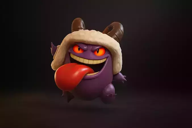 Christmas Gengar Demon Monster Festive Holiday Ghost Creature  3D print model