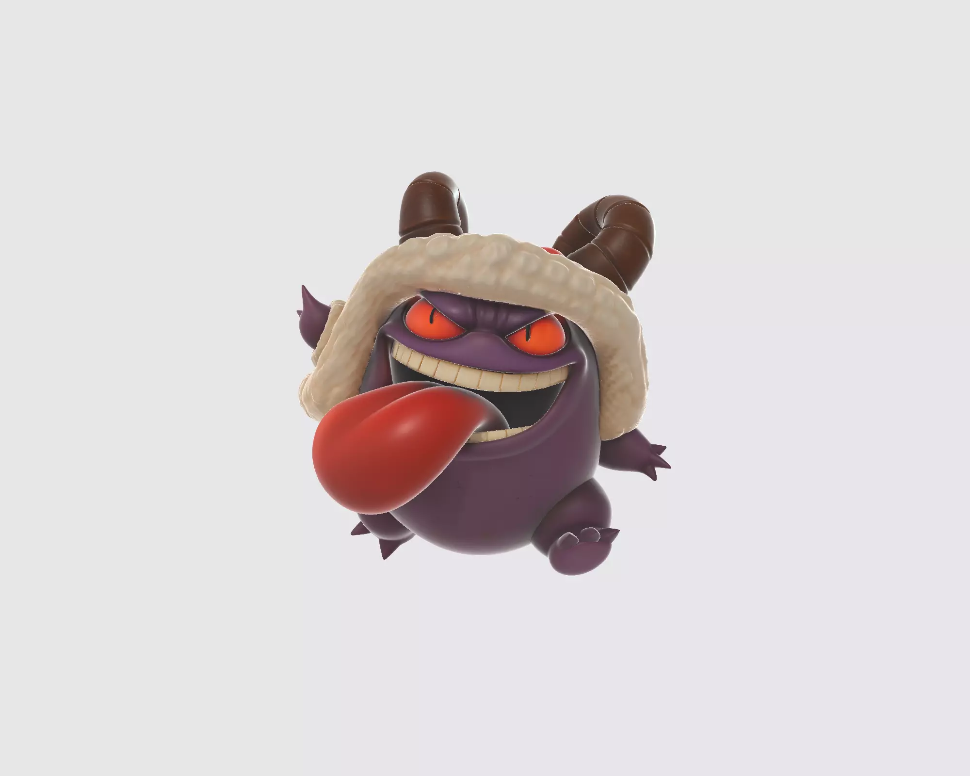 Christmas Gengar Demon Monster Festive Holiday Ghost Creature  3D print model_5