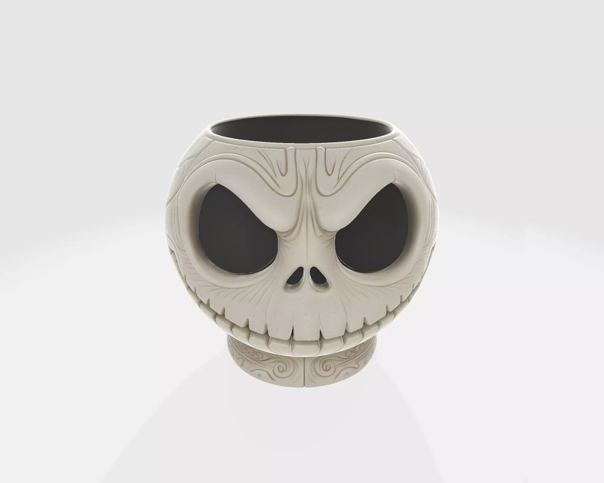 Jack Skull Planter Spooky Halloween Skull Pot Gothic Home 3D print model_4