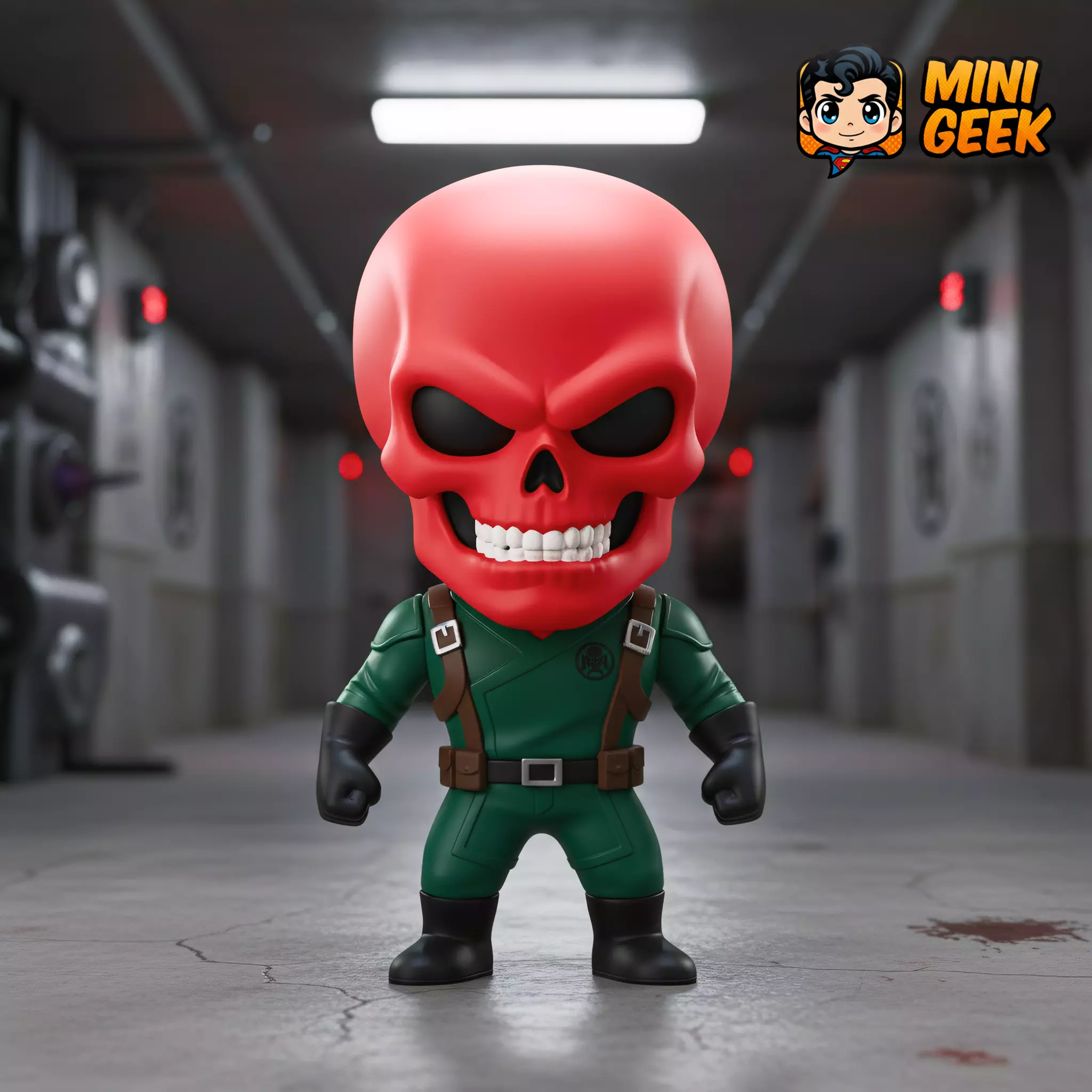 Mini Geek - Red Skull Chibi 3D print model