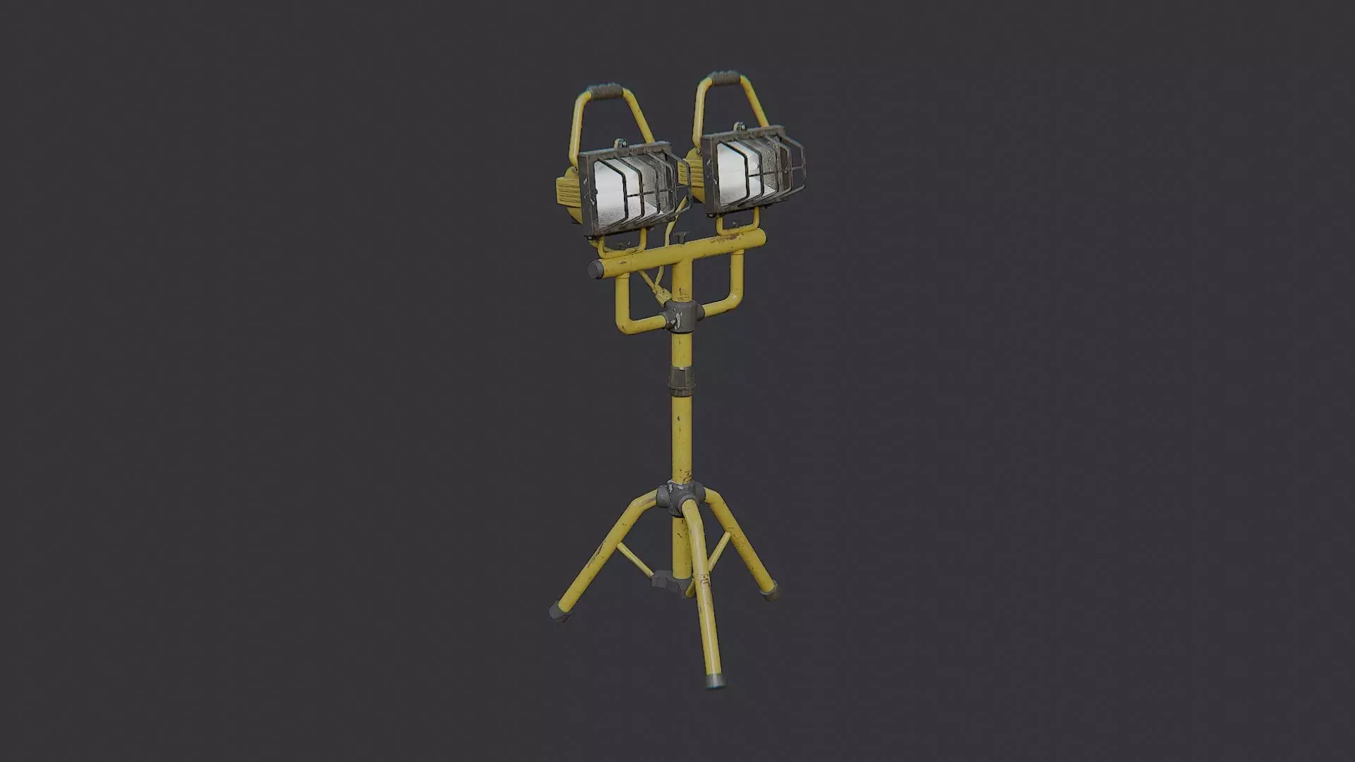 Painters Lab Light Stand Twin Lamps Low-poly 3D model_2