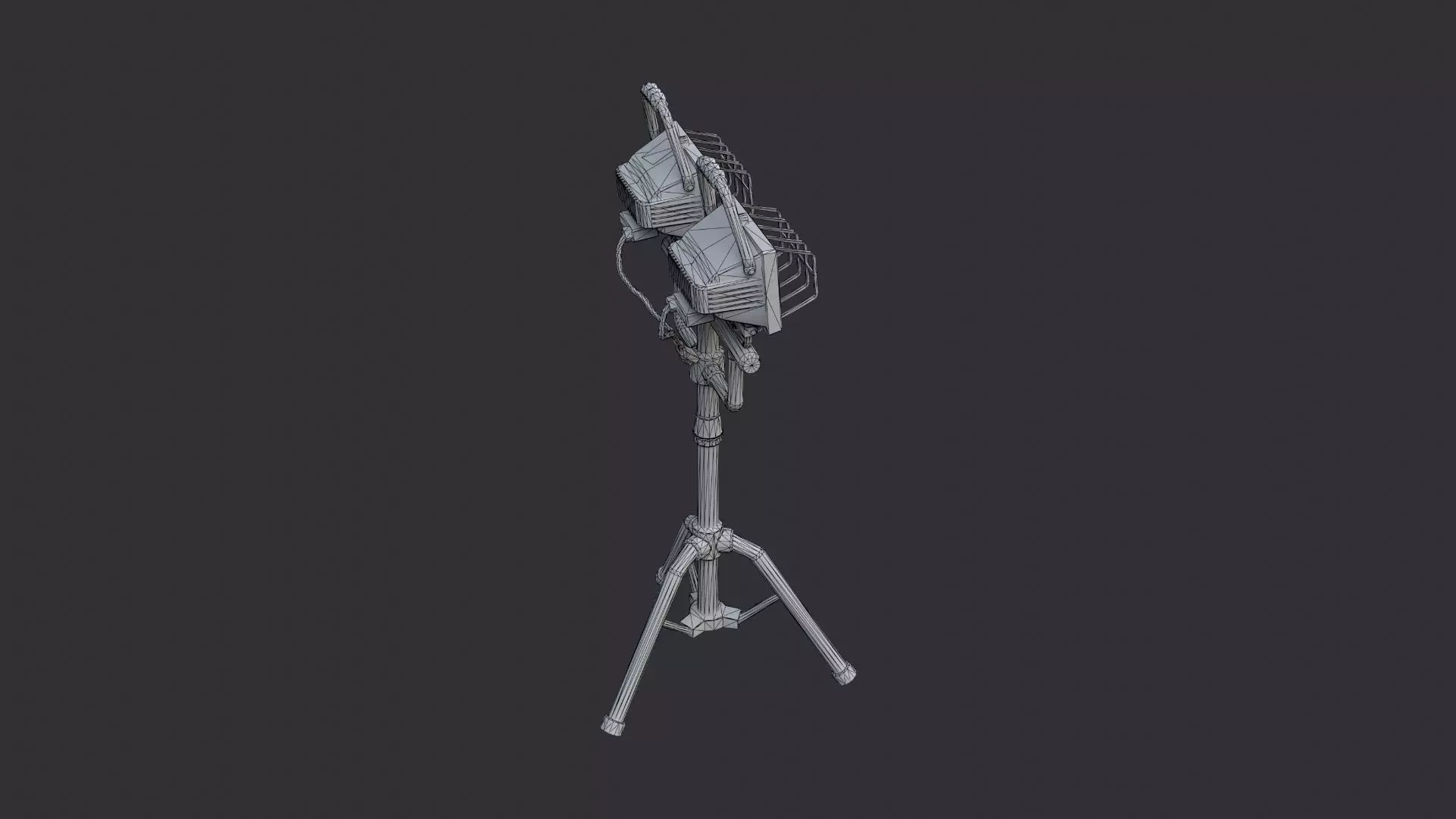 Painters Lab Light Stand Twin Lamps Low-poly 3D model_7