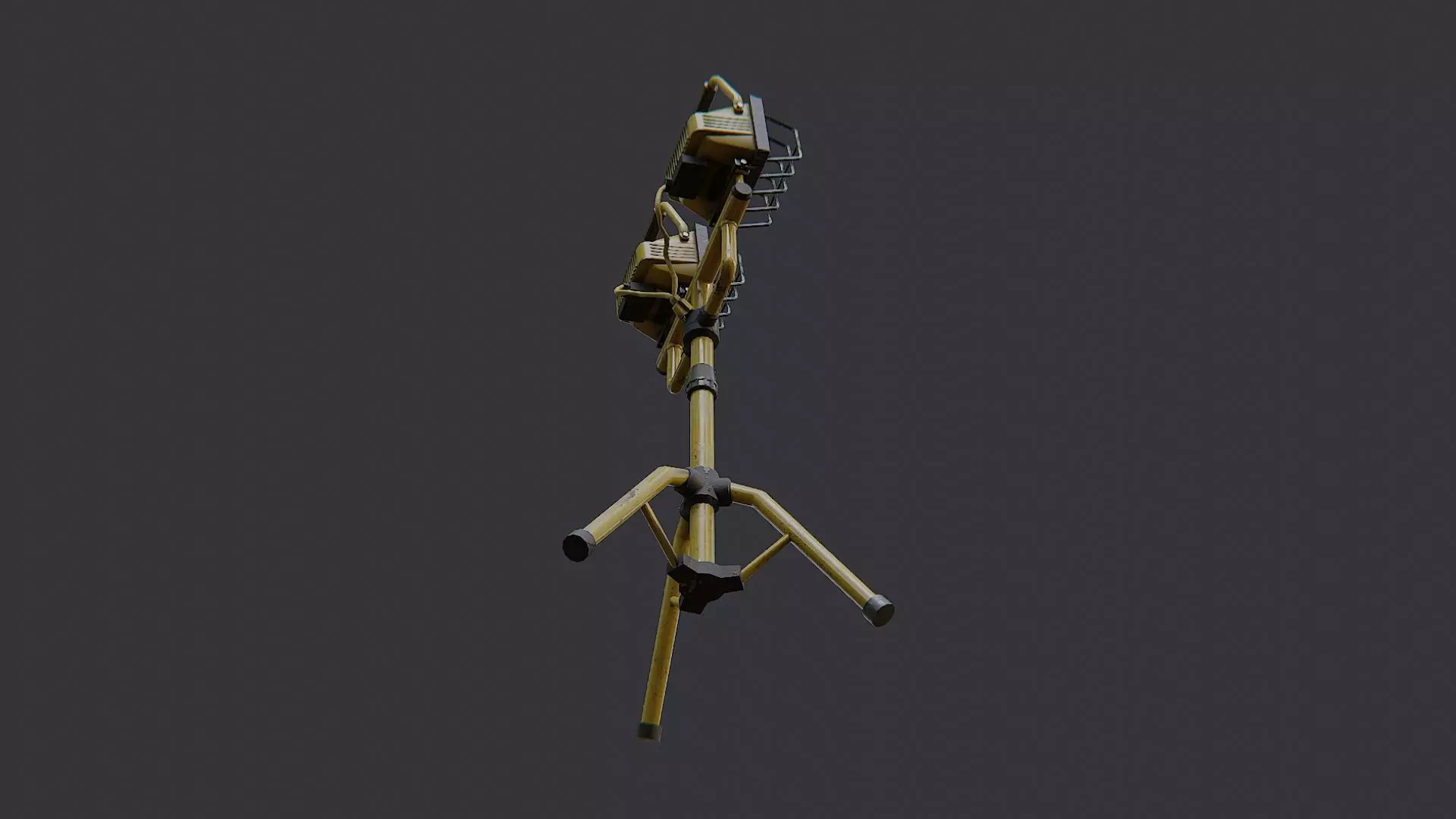 Painters Lab Light Stand Twin Lamps Low-poly 3D model_5