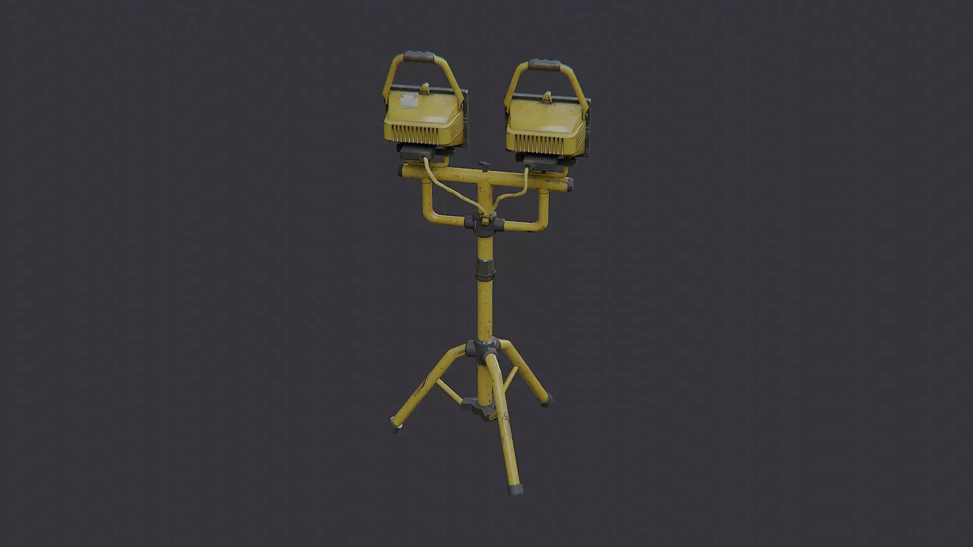 Painters Lab Light Stand Twin Lamps Low-poly 3D model_1