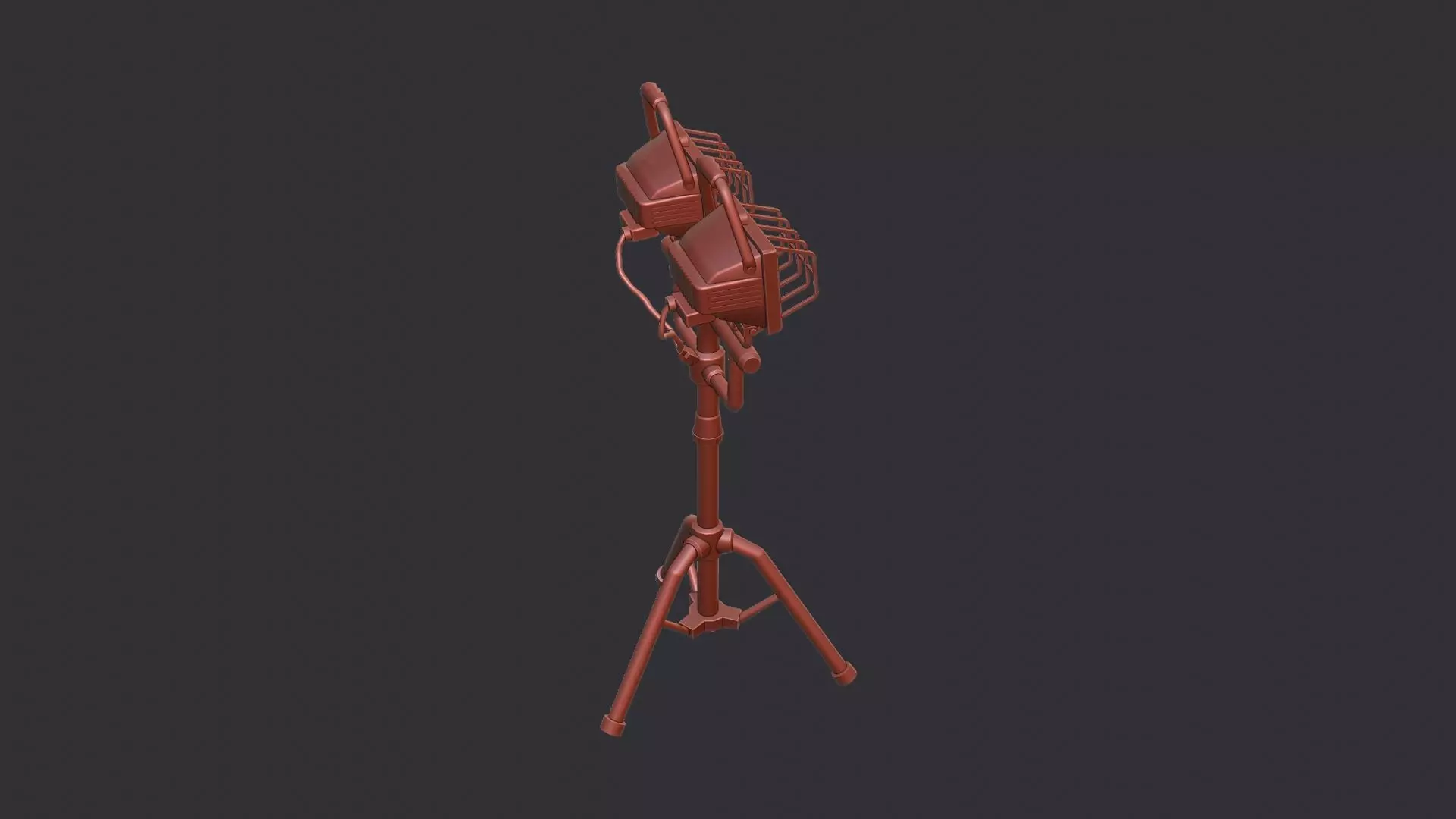 Painters Lab Light Stand Twin Lamps Low-poly 3D model_6