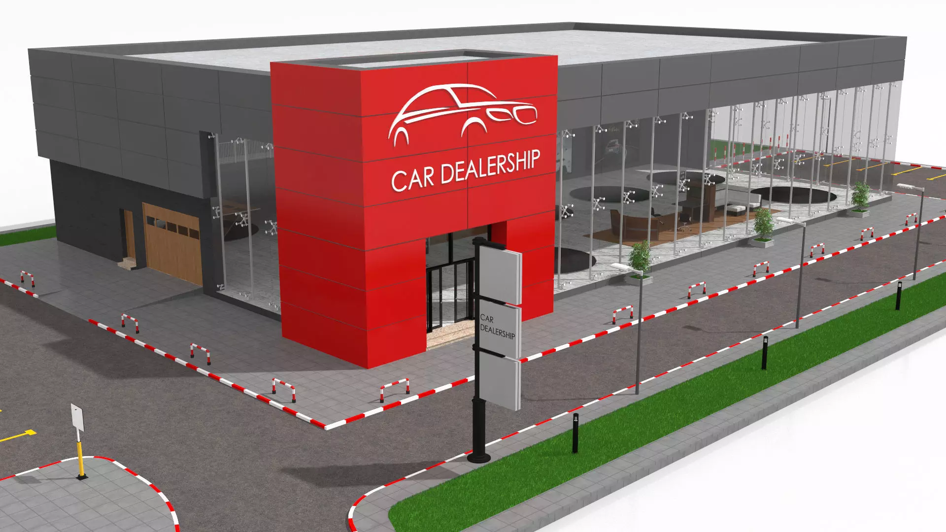Car Showroom 3D model