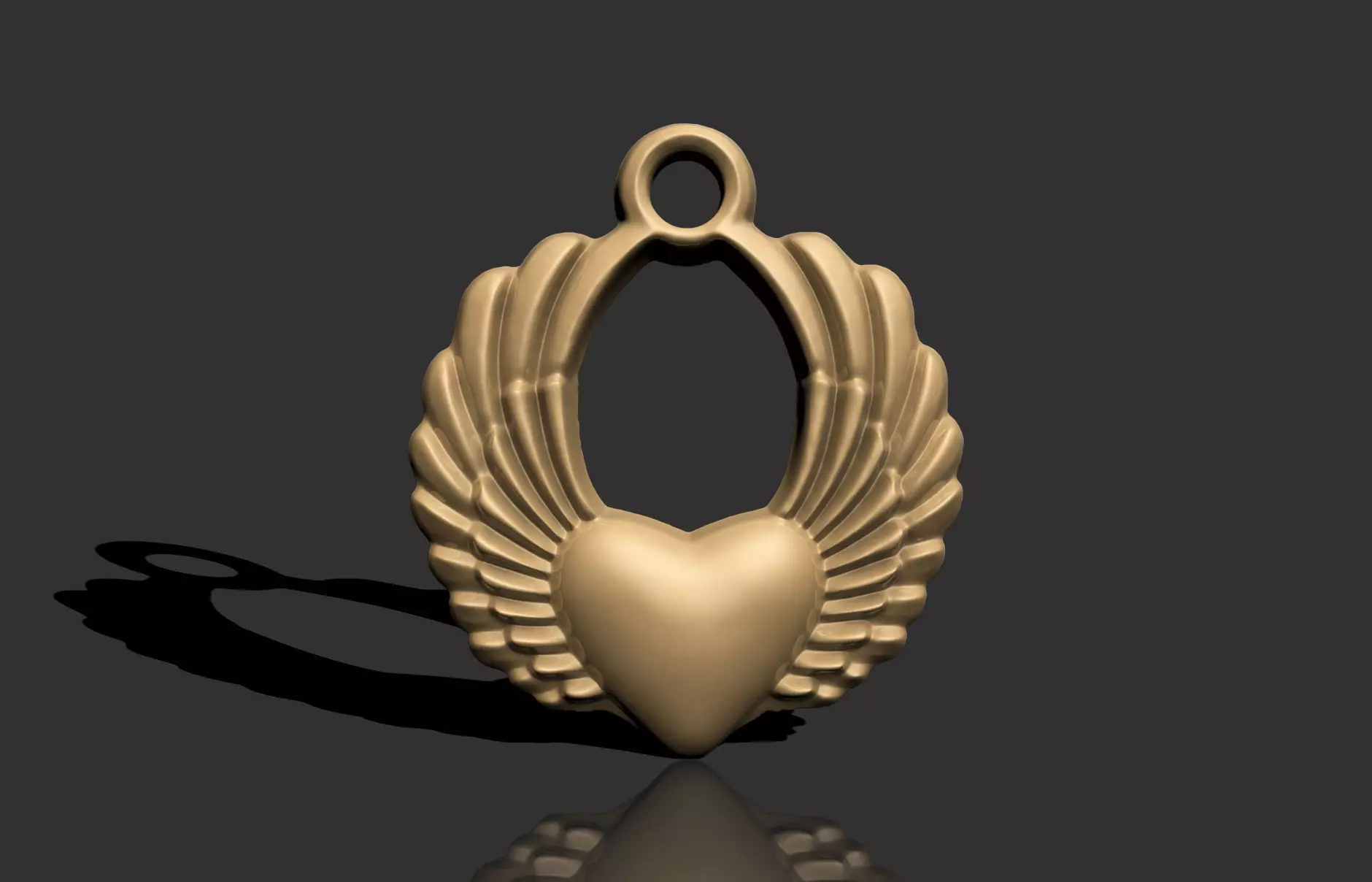 WING HART PENDANT 3D print model_4