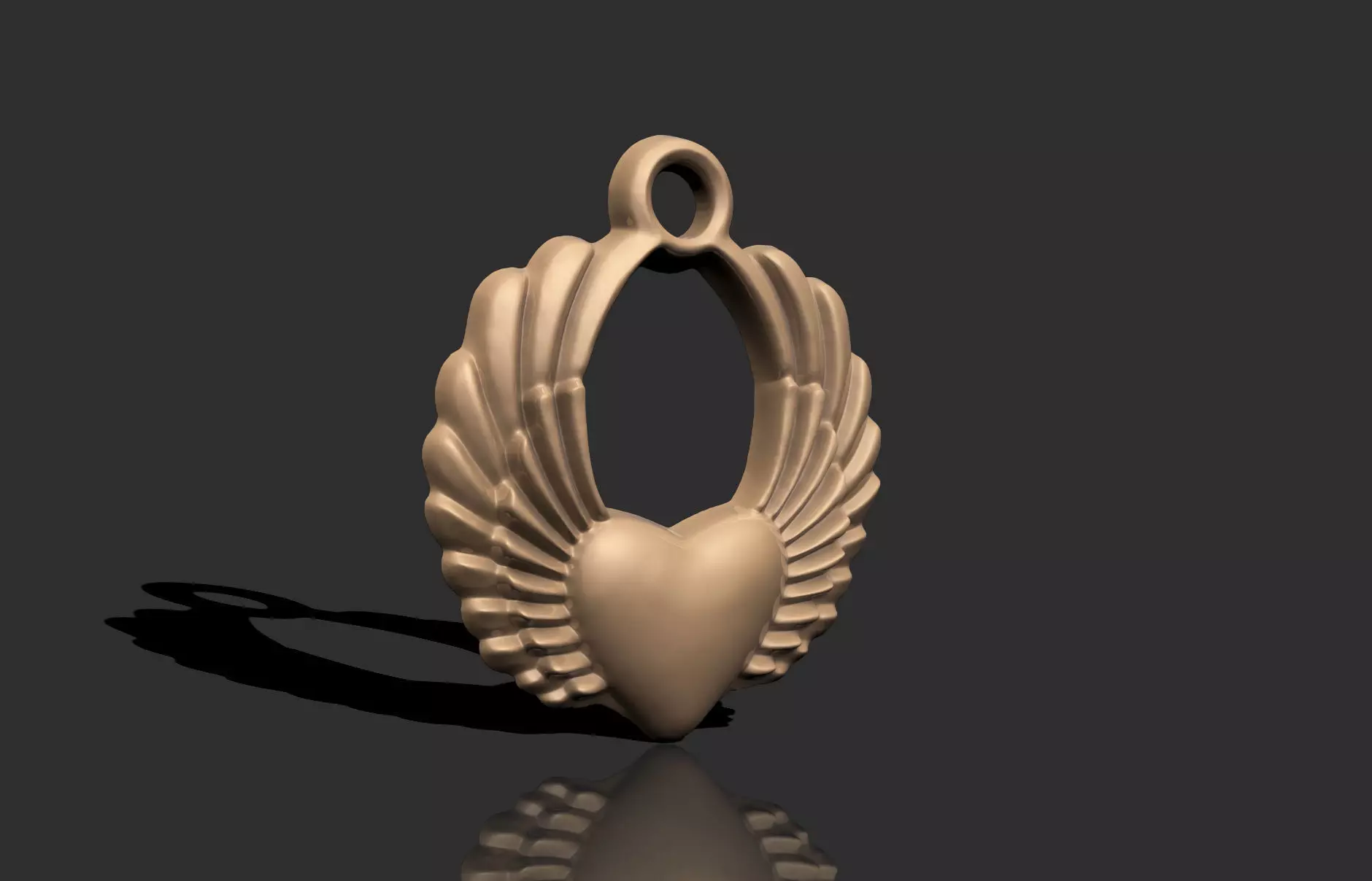 WING HART PENDANT 3D print model_5
