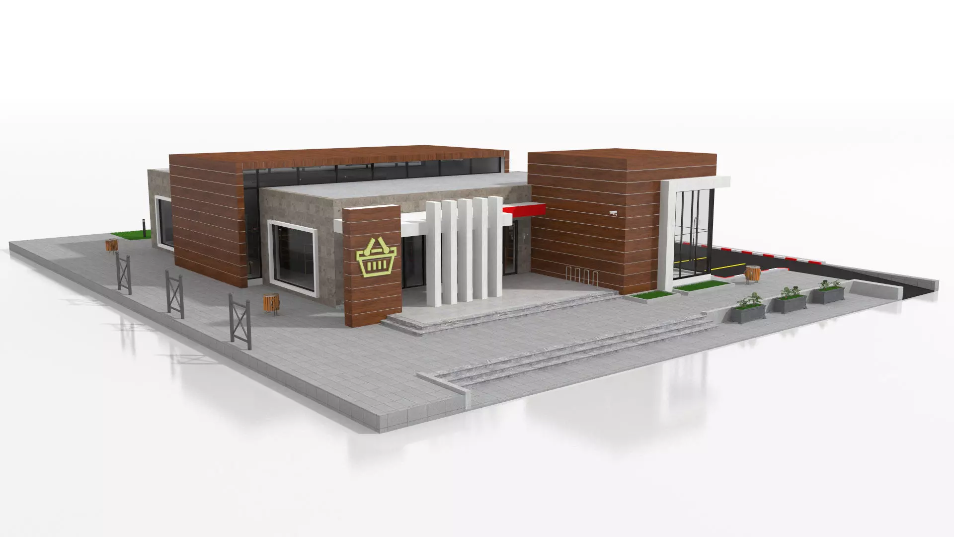 Supermarket Retail Store 3D model_2