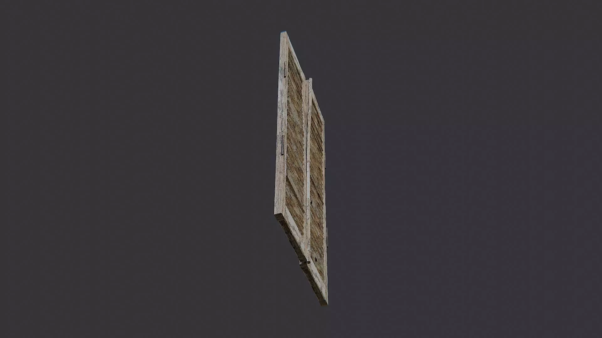 Wooden Window Shutter with Louvers Low-poly 3D model_5