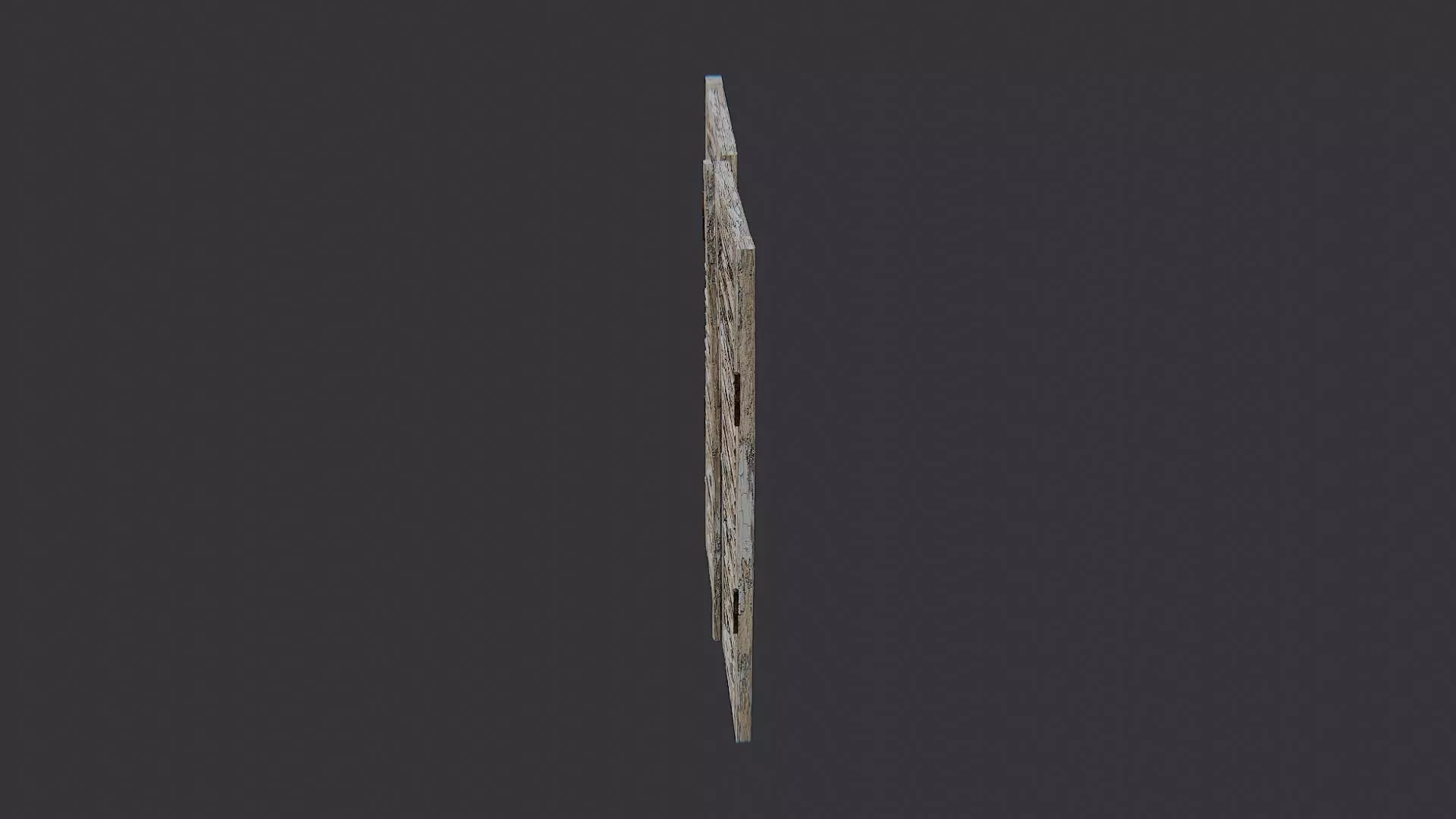 Wooden Window Shutter with Louvers Low-poly 3D model_3