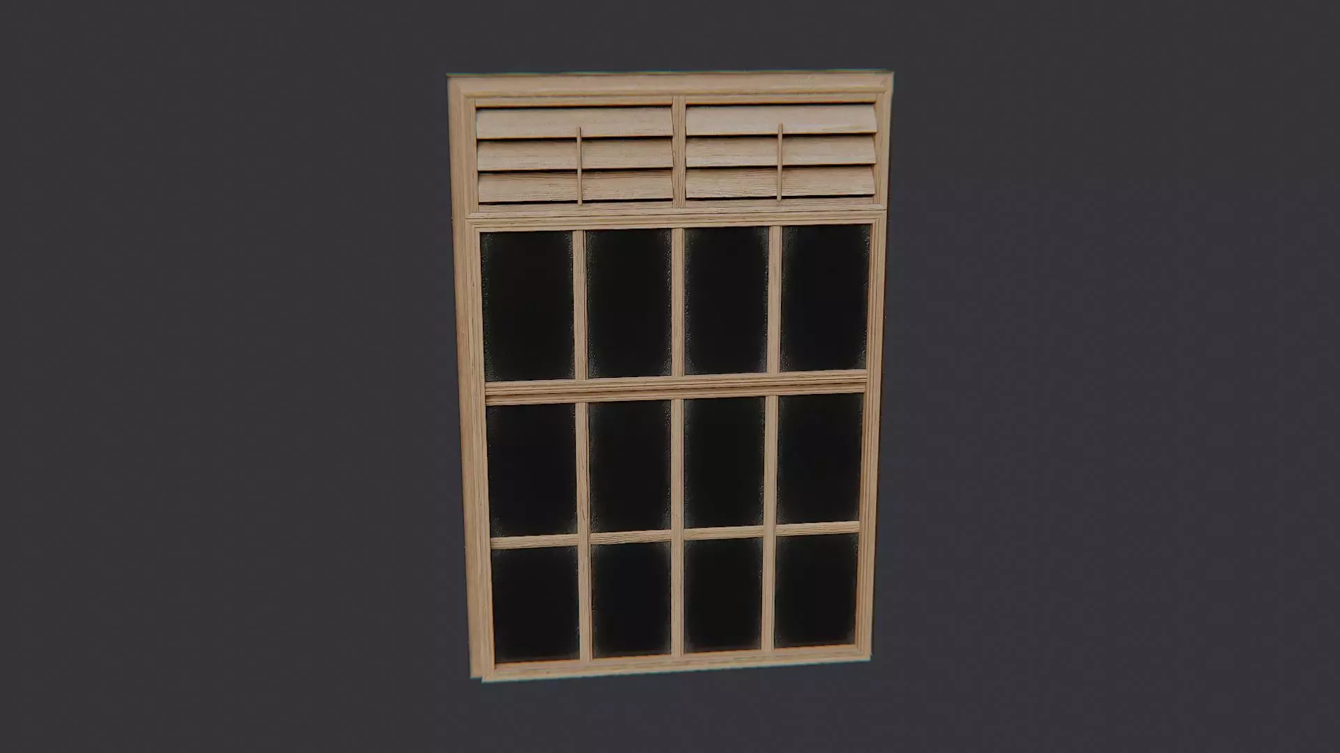 Hospital Window with Shutter Glass Low-poly 3D model_2