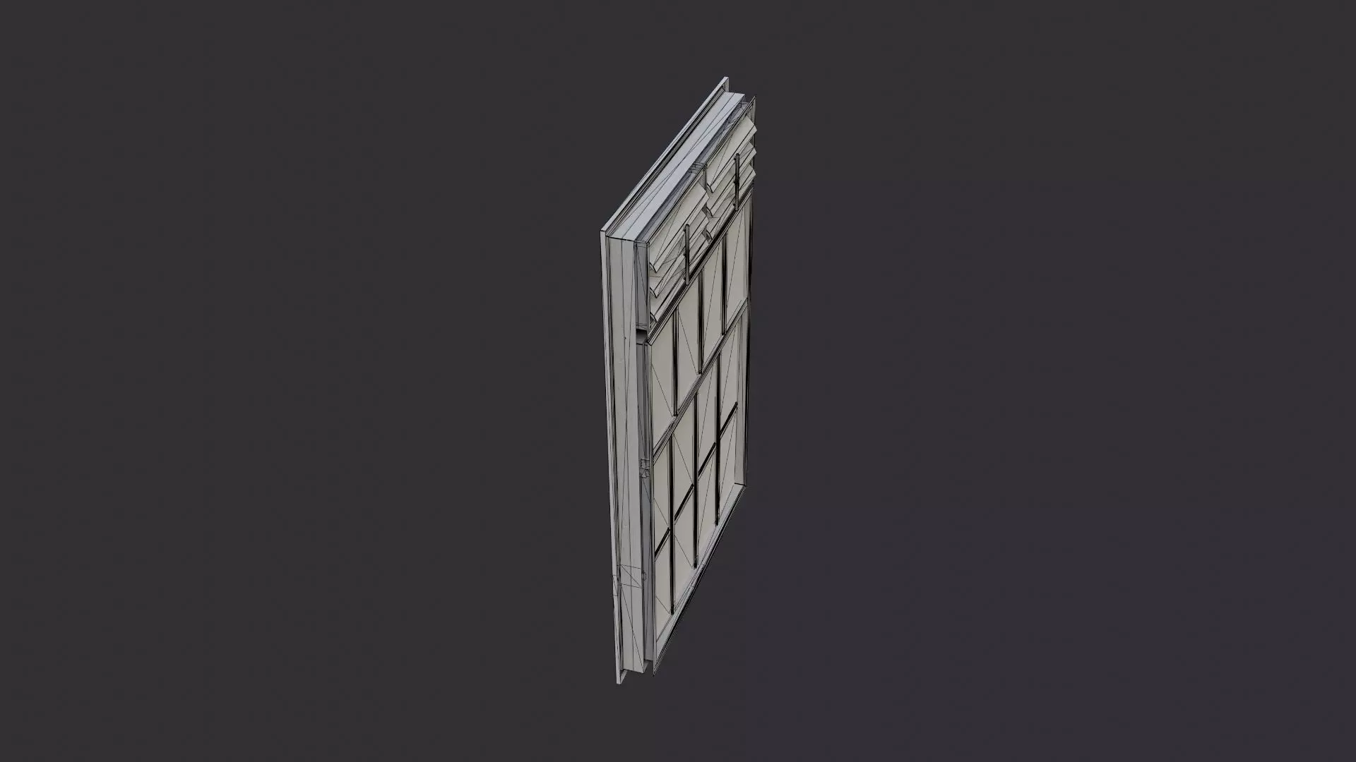 Hospital Window with Shutter Glass Low-poly 3D model_7