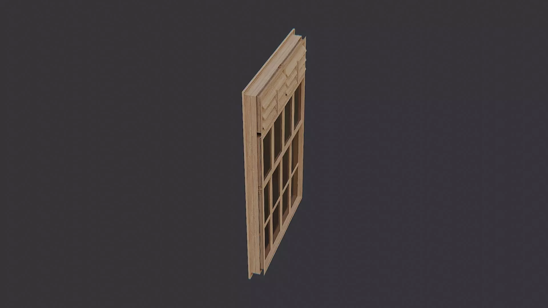 Hospital Window with Shutter Glass Low-poly 3D model_0