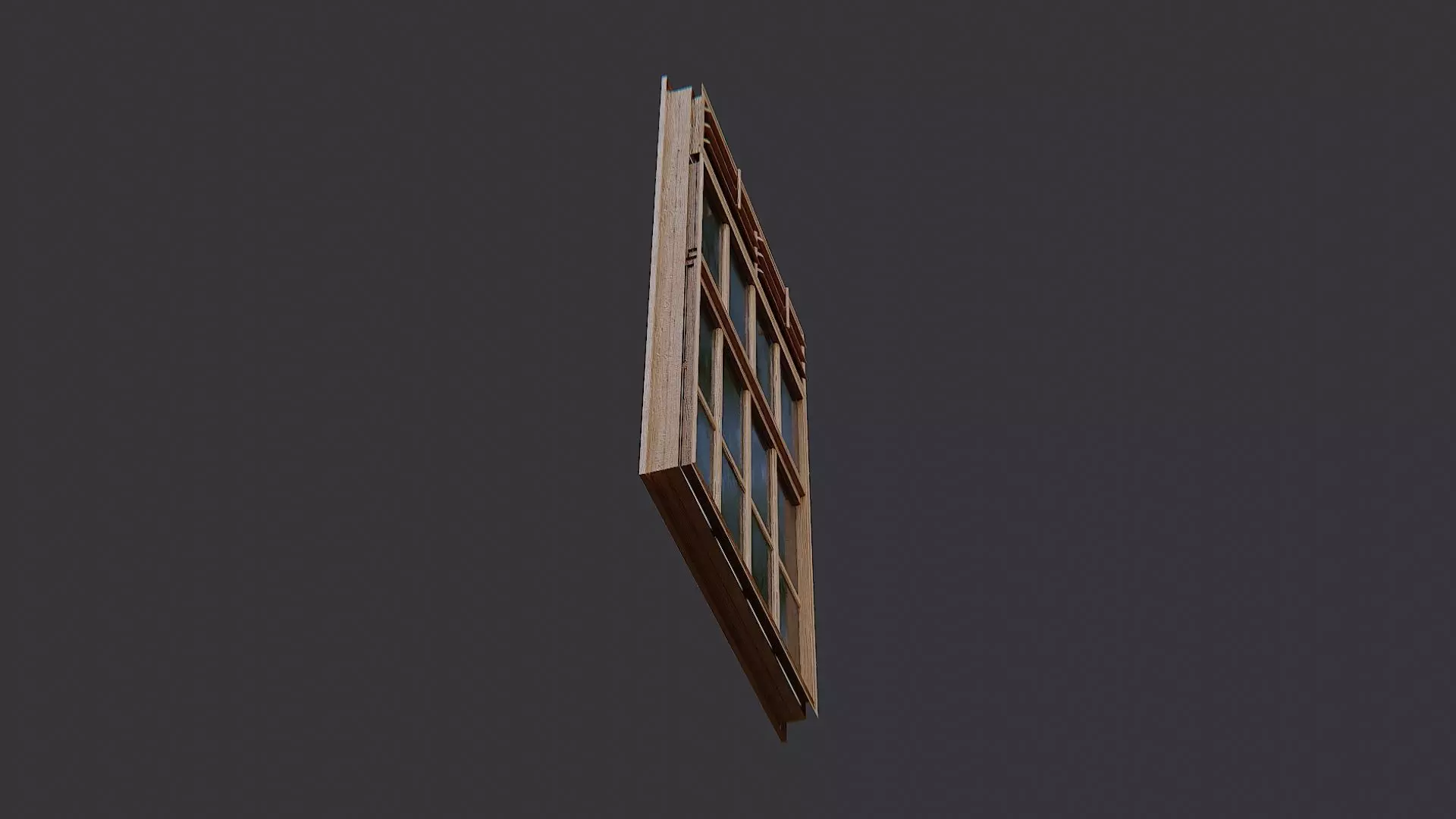 Hospital Window with Shutter Glass Low-poly 3D model_5
