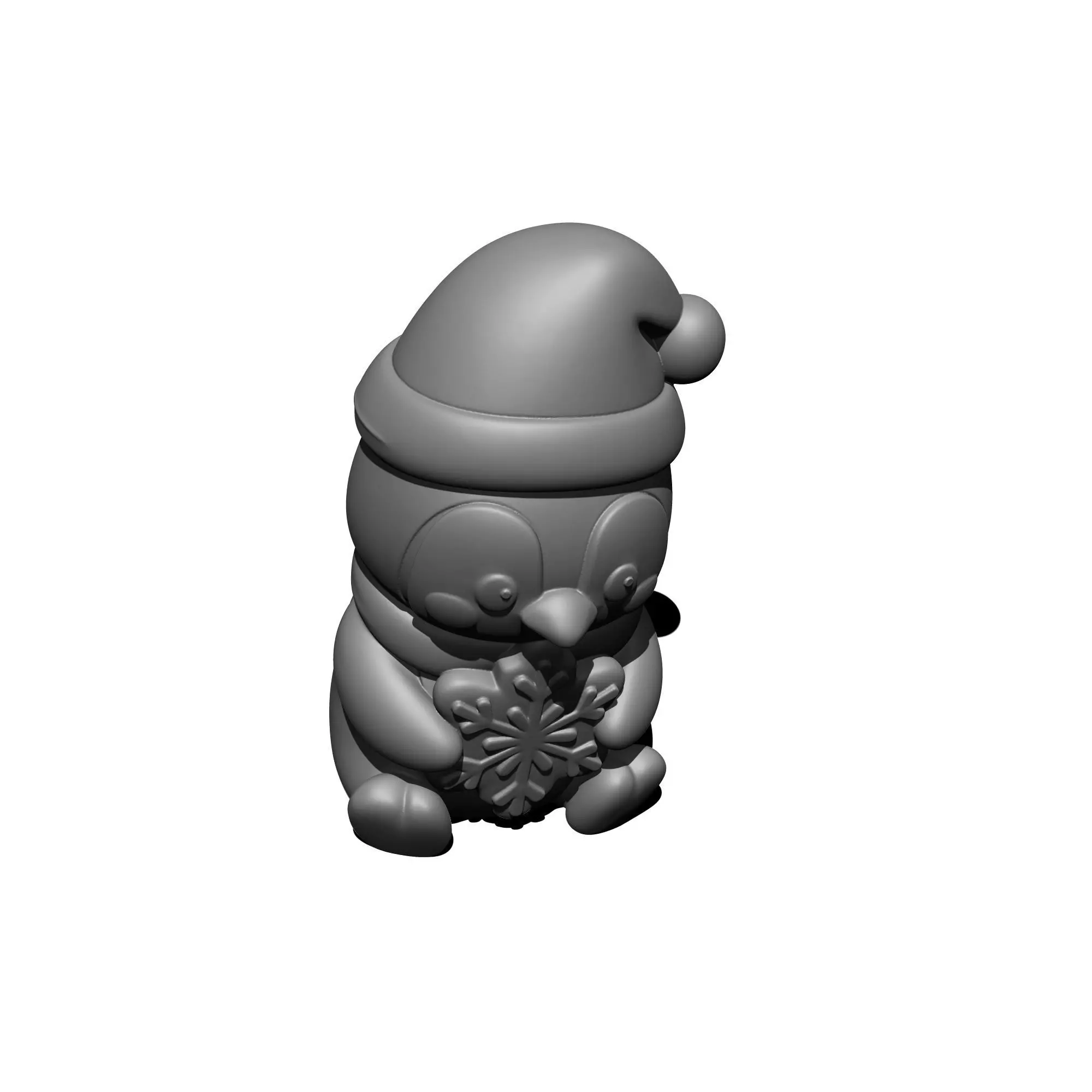 A penguin celebrating Christmas 3D print model_4