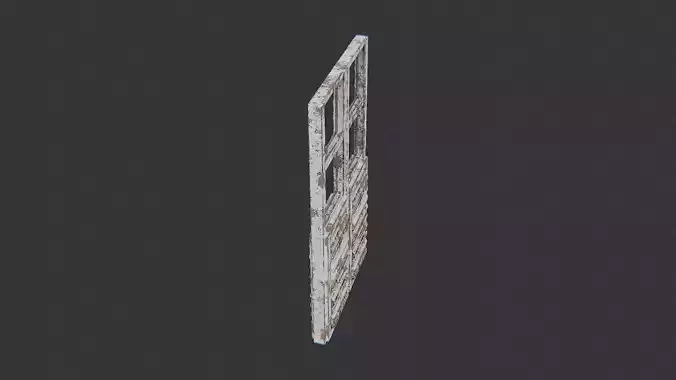 Rusty Industrial Window Frame with Glass Panels