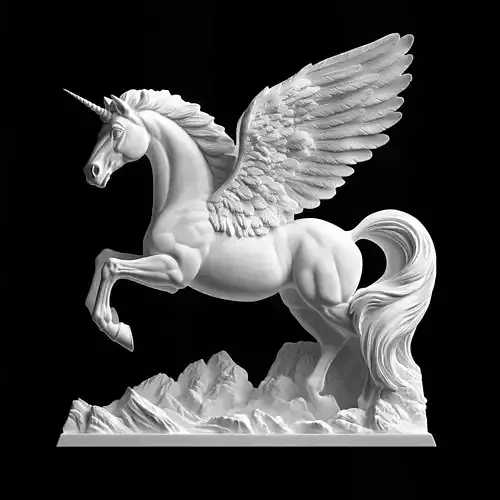 Majestic Winged Unicorn Pegasus Sculpture