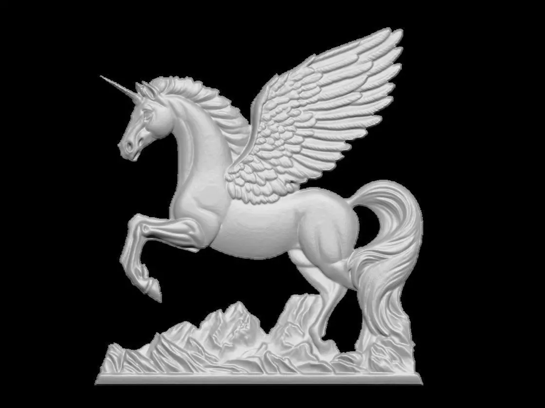 Majestic Winged Unicorn Pegasus Sculpture 3D print model_1