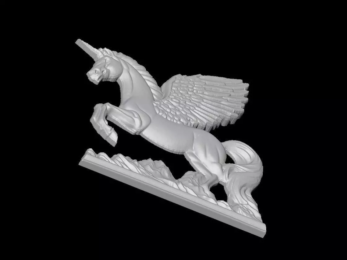 Majestic Winged Unicorn Pegasus Sculpture 3D print model_4