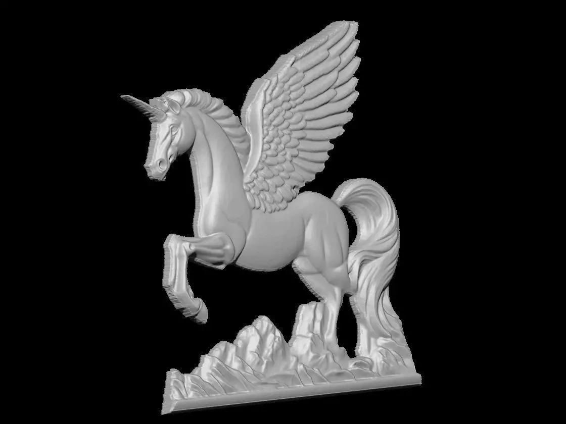 Majestic Winged Unicorn Pegasus Sculpture 3D print model_3