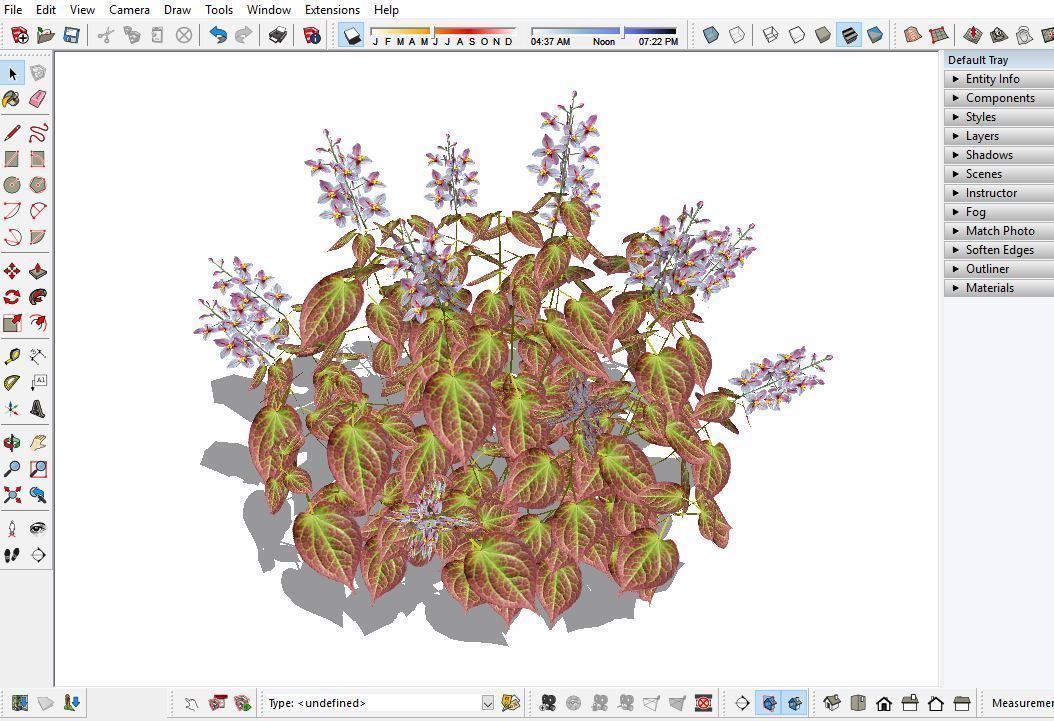 Plant Epimedium x rubrum-Barrenwort Low-poly 3D model_2