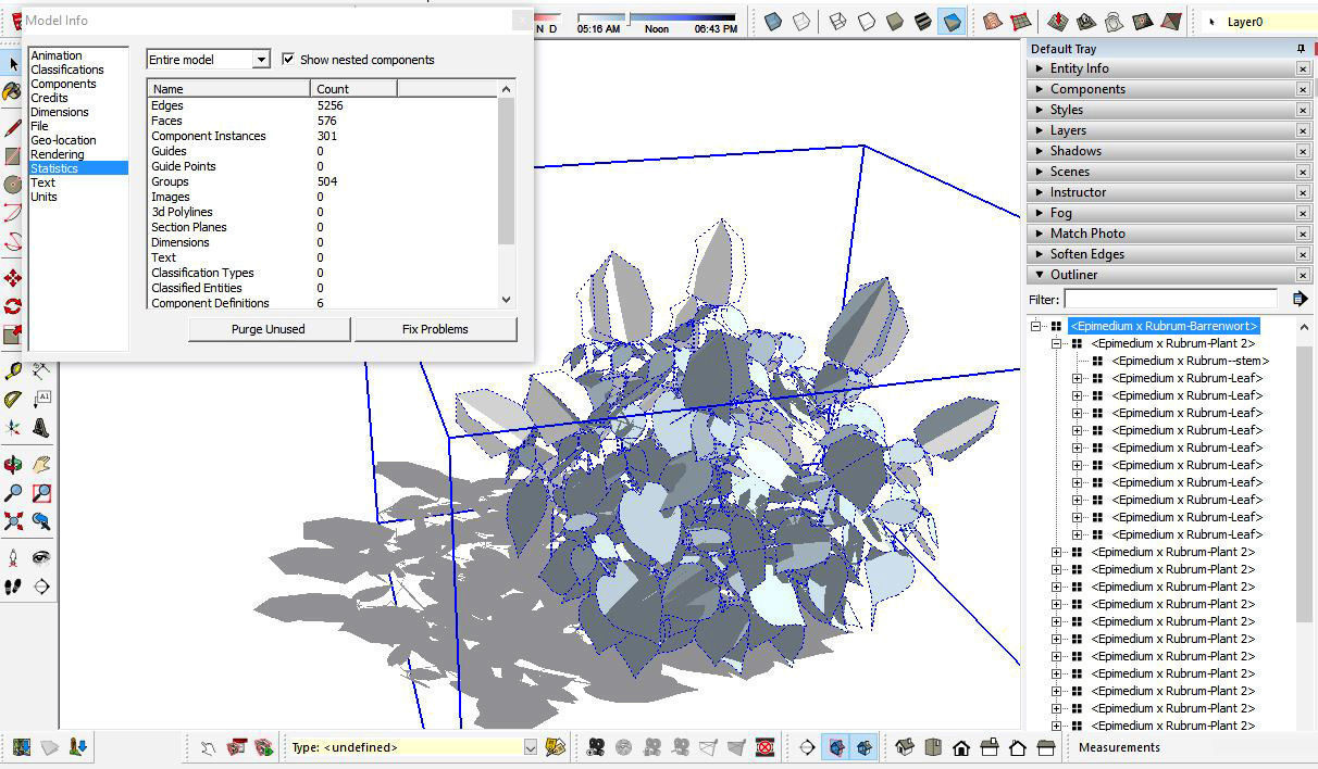 Plant Epimedium x rubrum-Barrenwort Low-poly 3D model_4