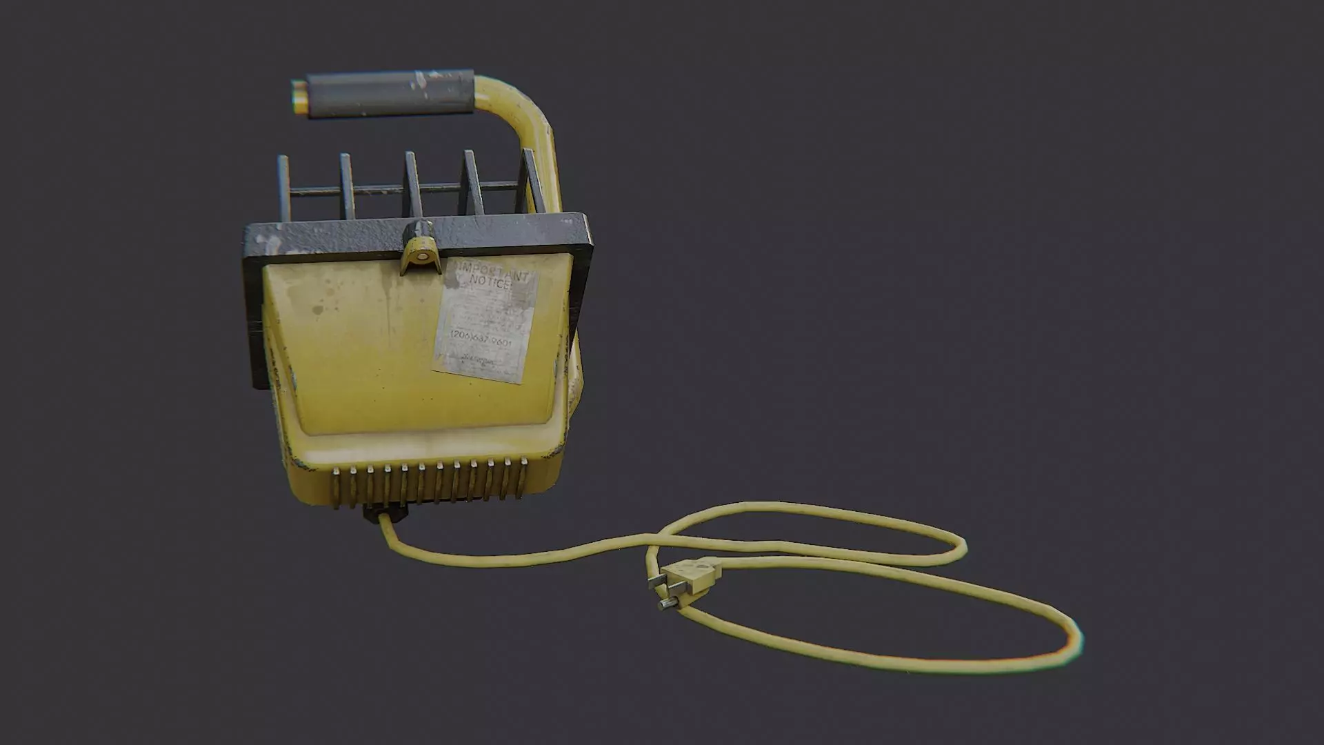 Painter Sprayer Gun with Hose Low-poly 3D model_1