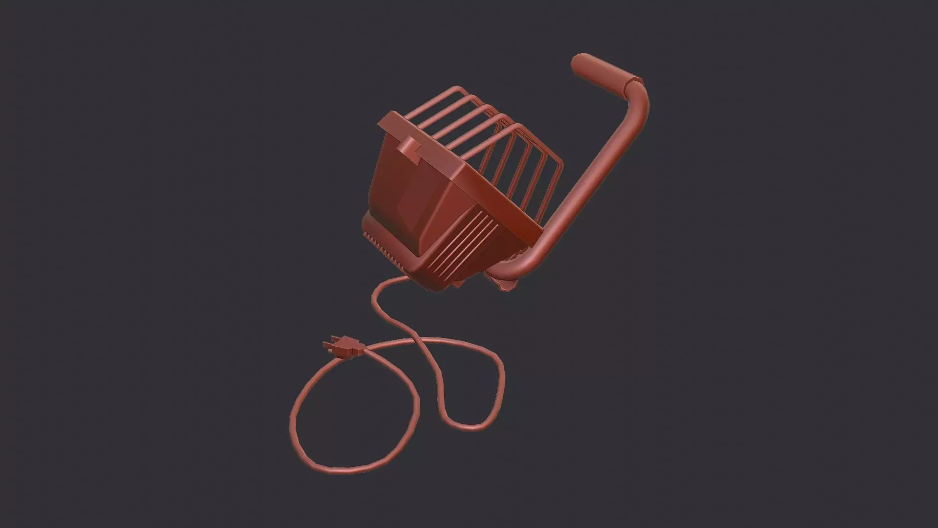 Painter Sprayer Gun with Hose Low-poly 3D model_6