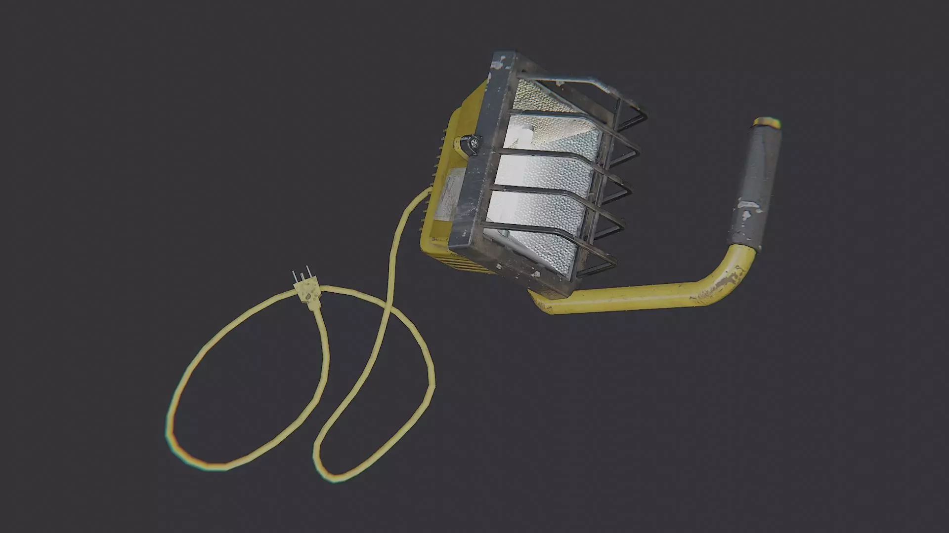 Painter Sprayer Gun with Hose Low-poly 3D model_4