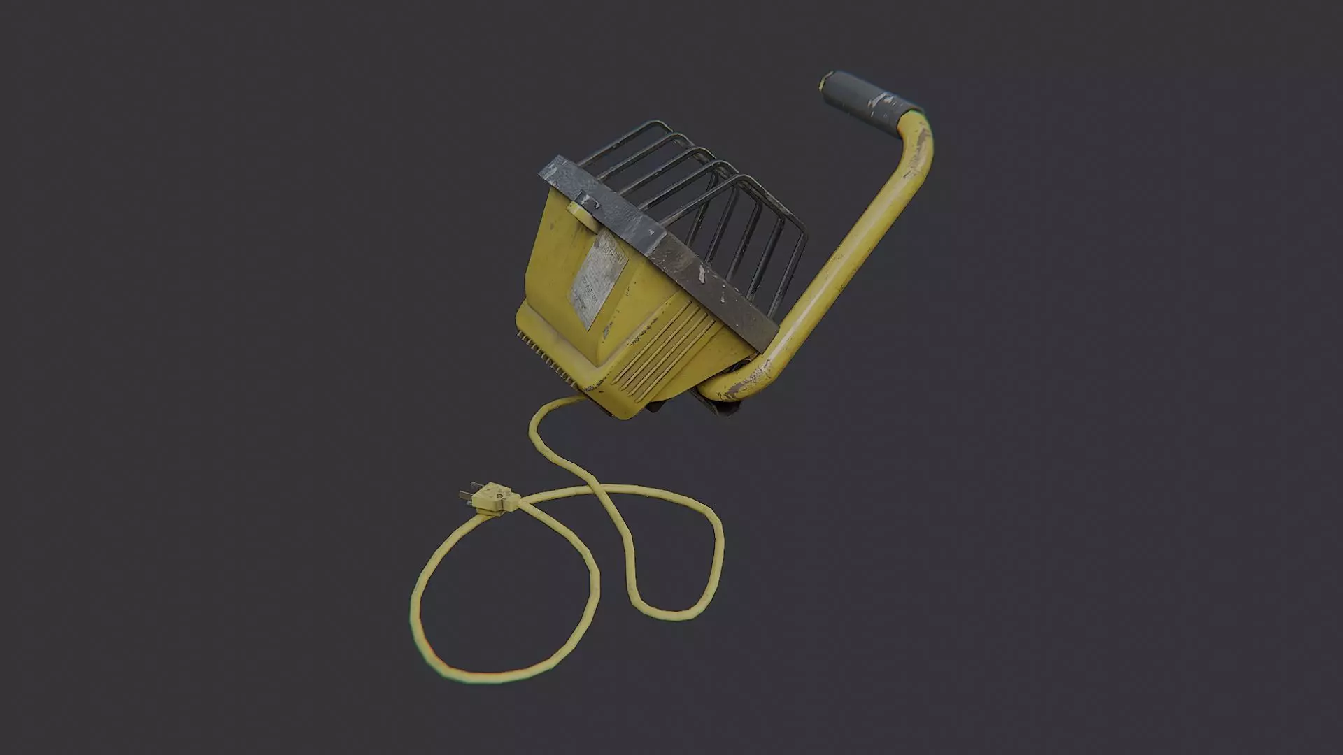 Painter Sprayer Gun with Hose Low-poly 3D model_0