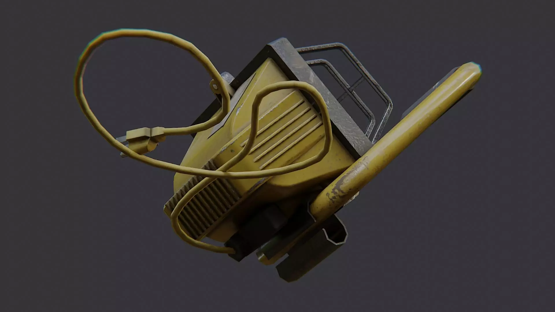 Painter Sprayer Gun with Hose Low-poly 3D model_5